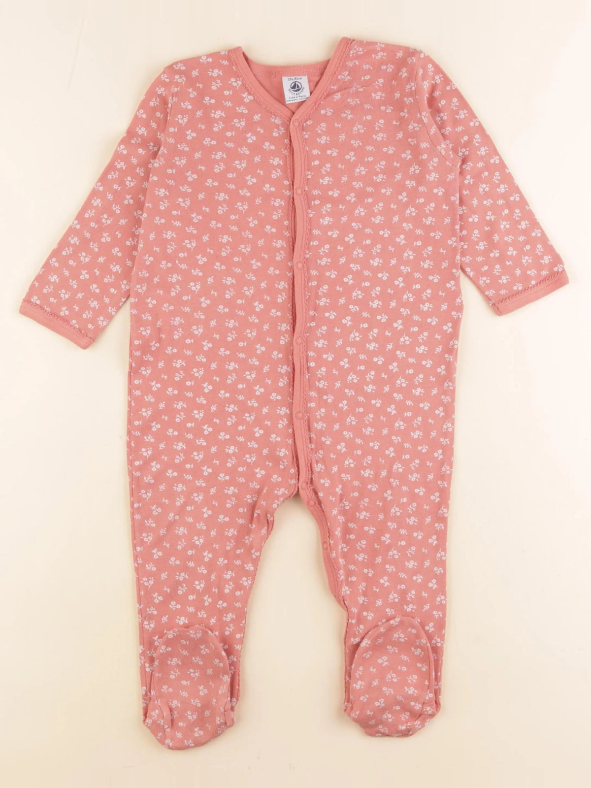 Petit Bateau - pyjama coton rose - 18 mois