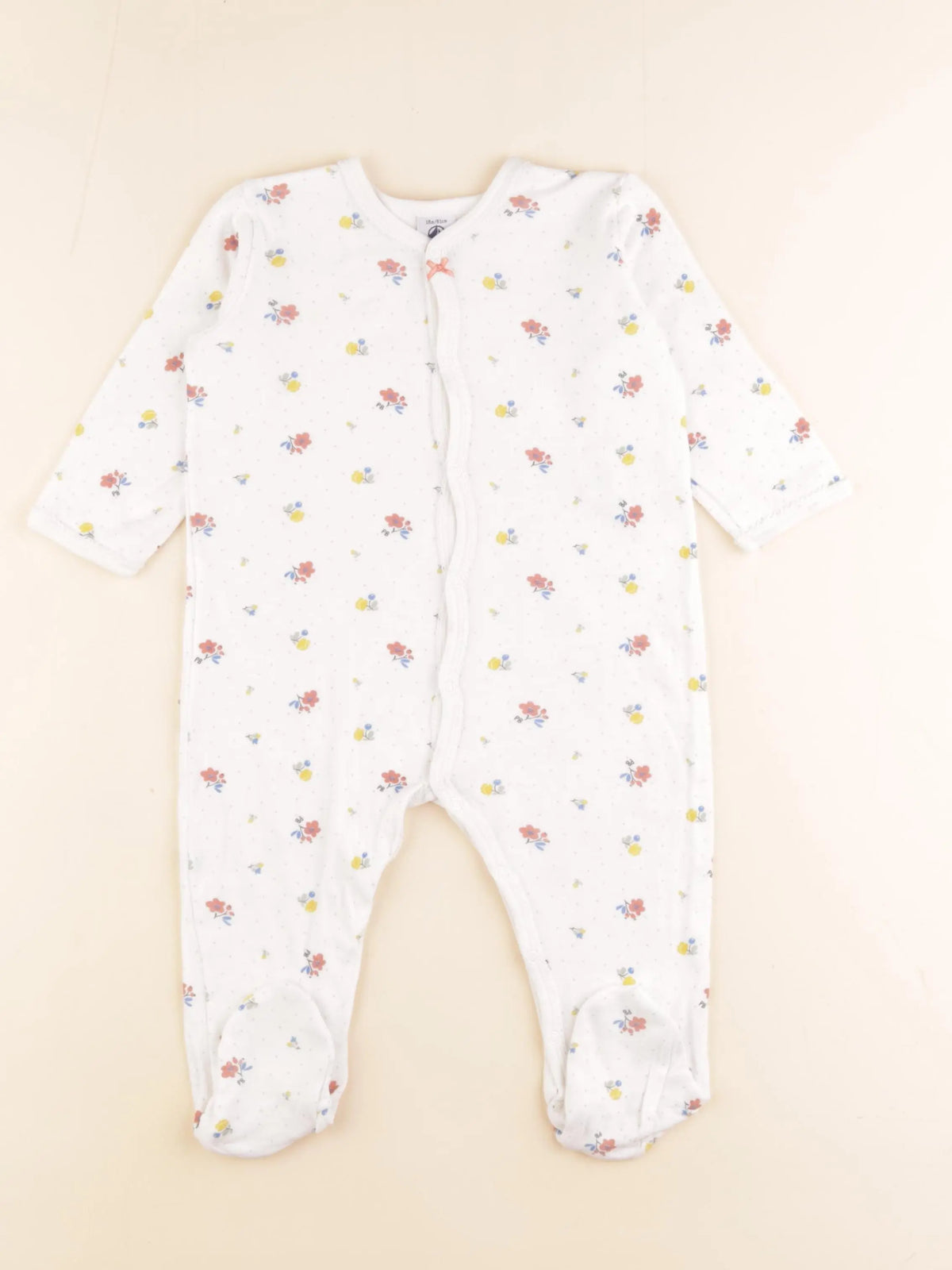 Petit Bateau - pyjama coton blanc - 18 mois