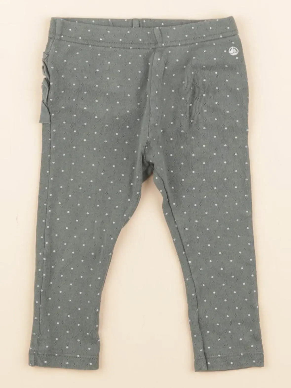 Petit Bateau - legging volants au dos vert - 12 mois