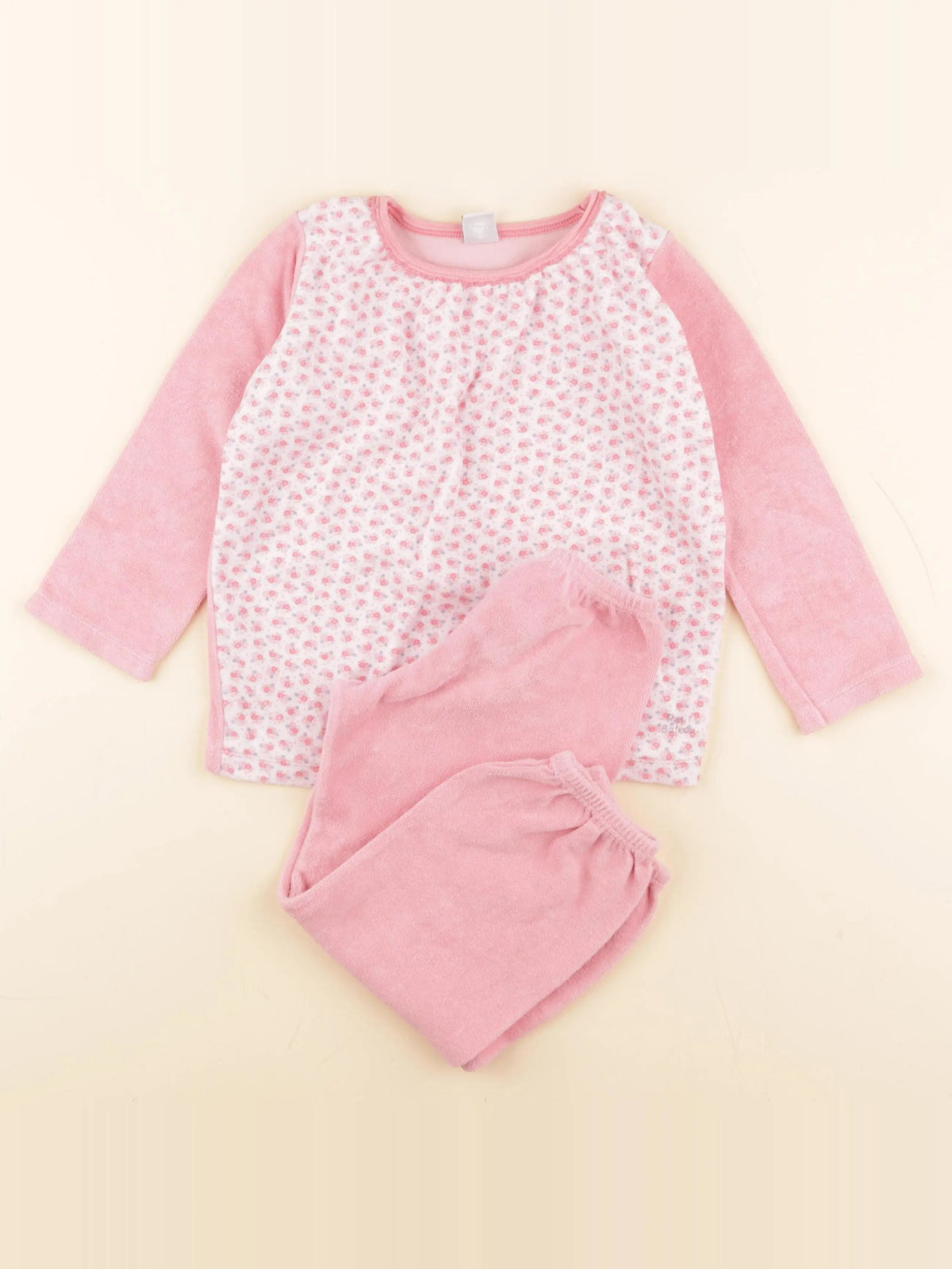 Petit Bateau - pyjama velours rose - 5 ans