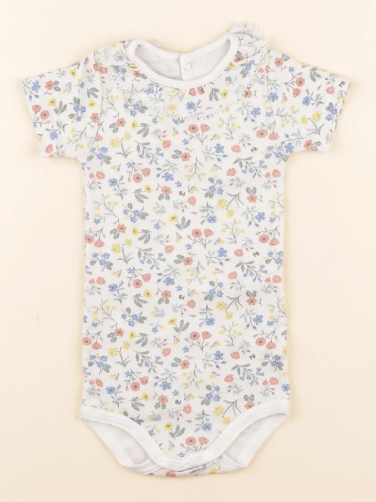 Petit Bateau - body à col multicolore - 6 mois