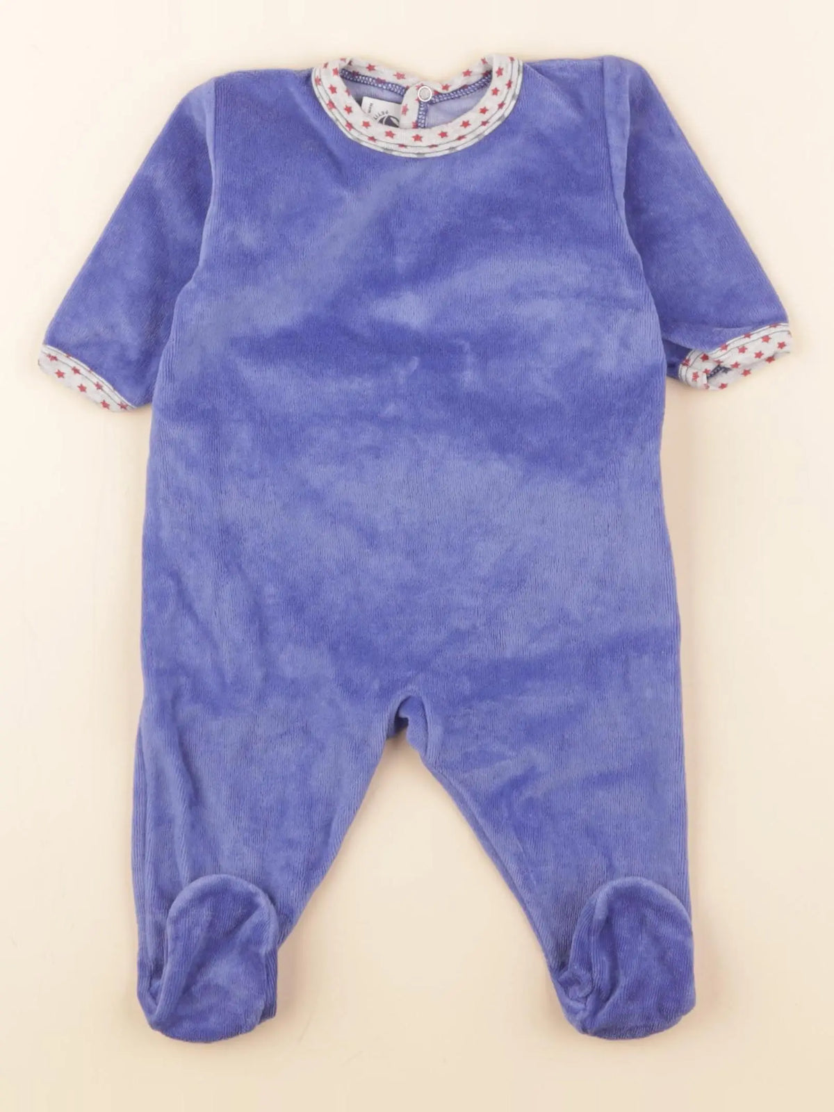 Petit Bateau - pyjama velours bleu - 3 mois