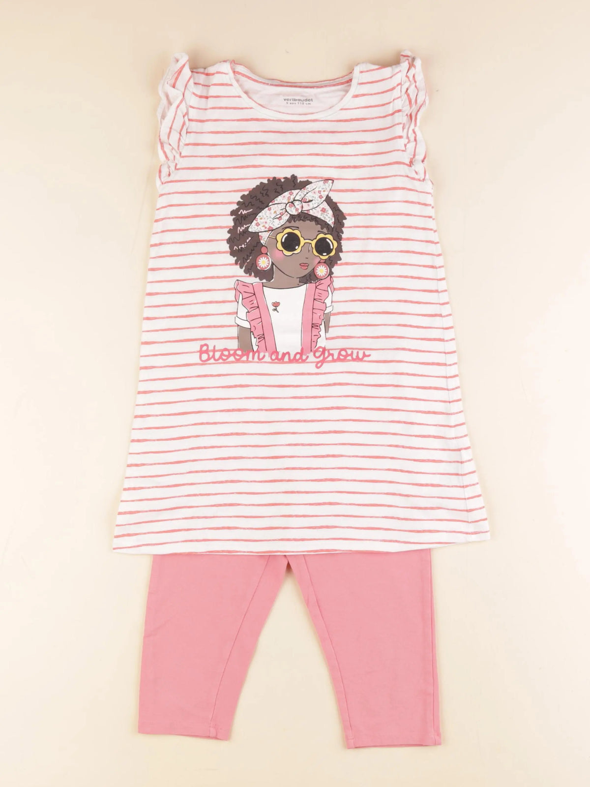 Vertbaudet - pyjama coton rose - 5 ans