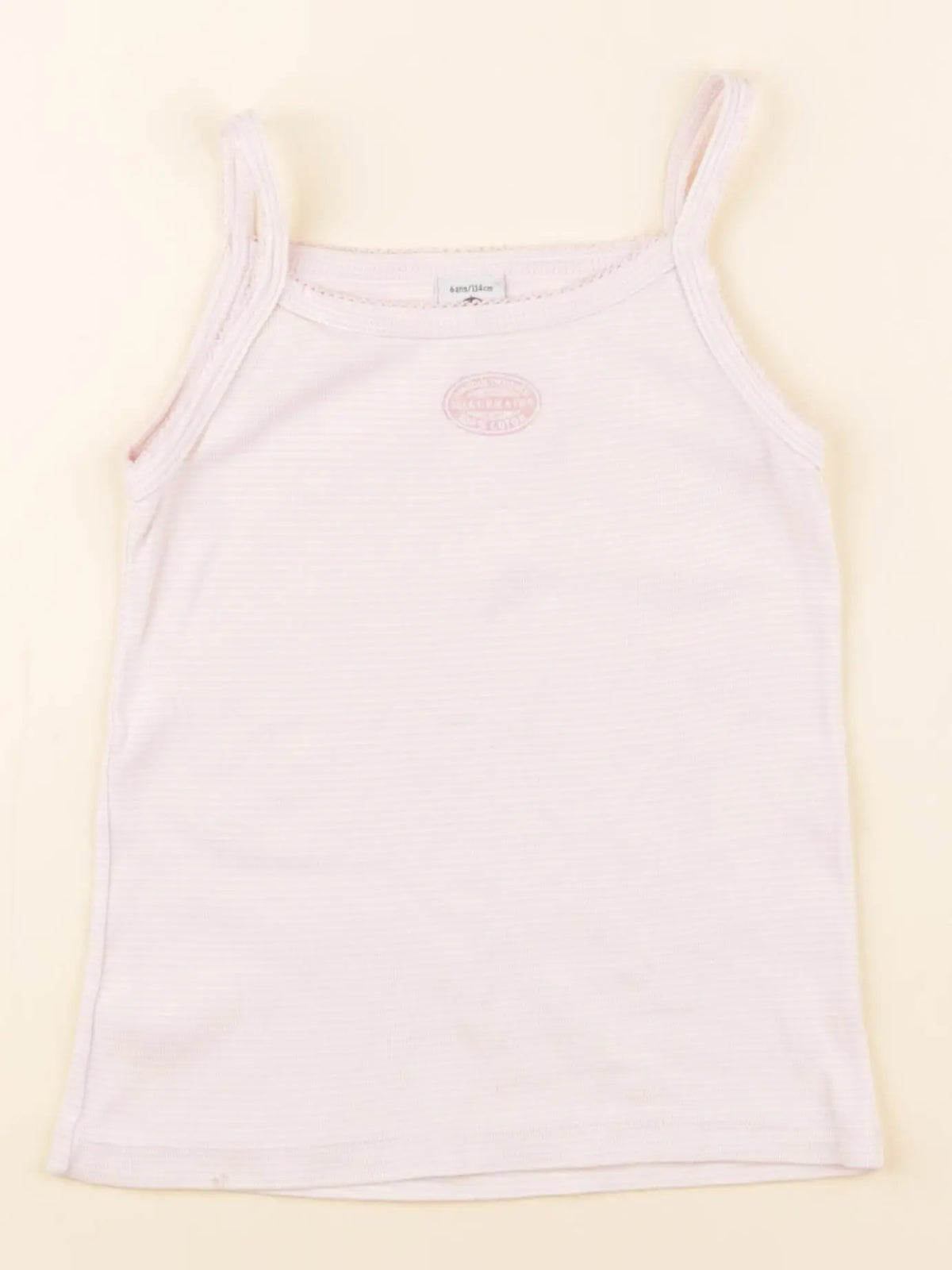 Petit Bateau - maillot de corps blanc, rose - 6 ans
