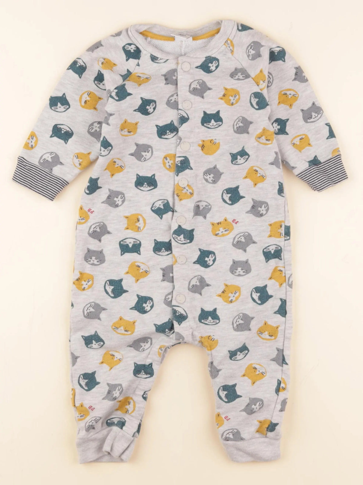 Petit Bateau - combinaison coton gris - 18 mois
