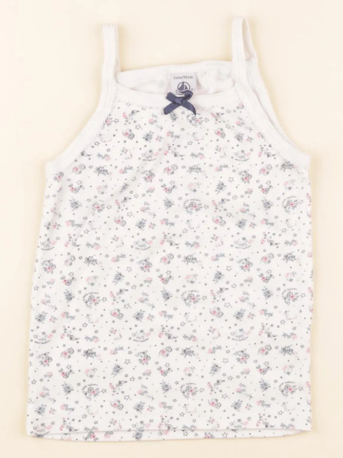 Petit Bateau - maillot de corps bleu, blanc - 3 ans
