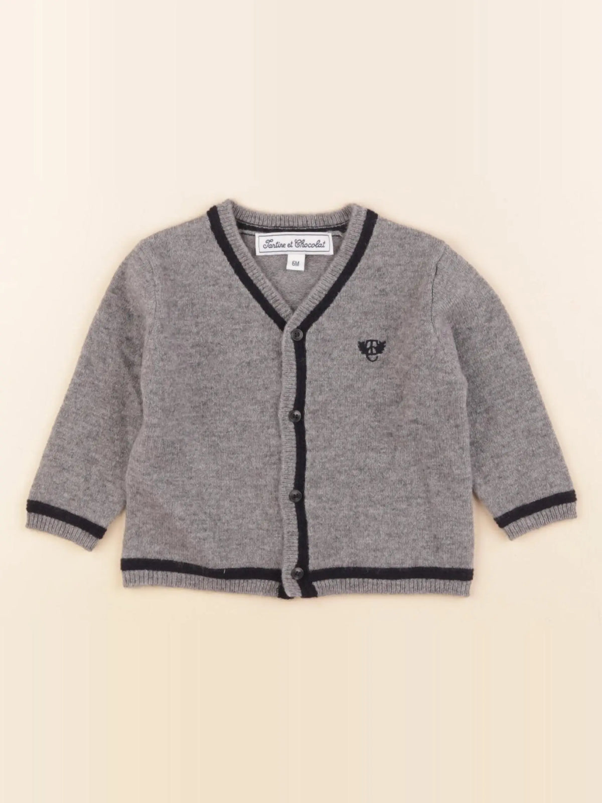 Tartine & Chocolat - gilet gris - 6 mois