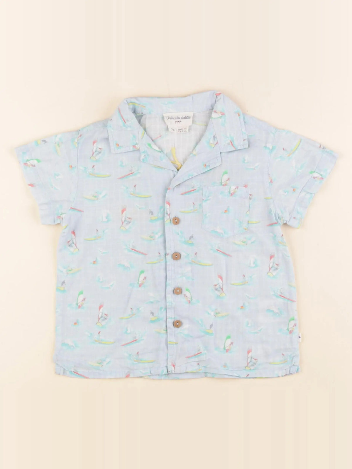 Arsène et les pipelettes - chemise bleu - 3 ans