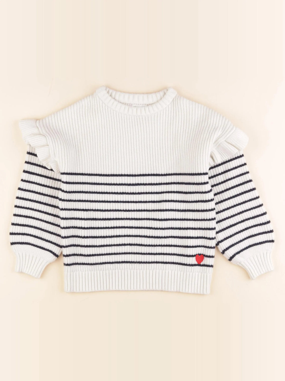 Vertbaudet - pull blanc, bleu - 6 ans