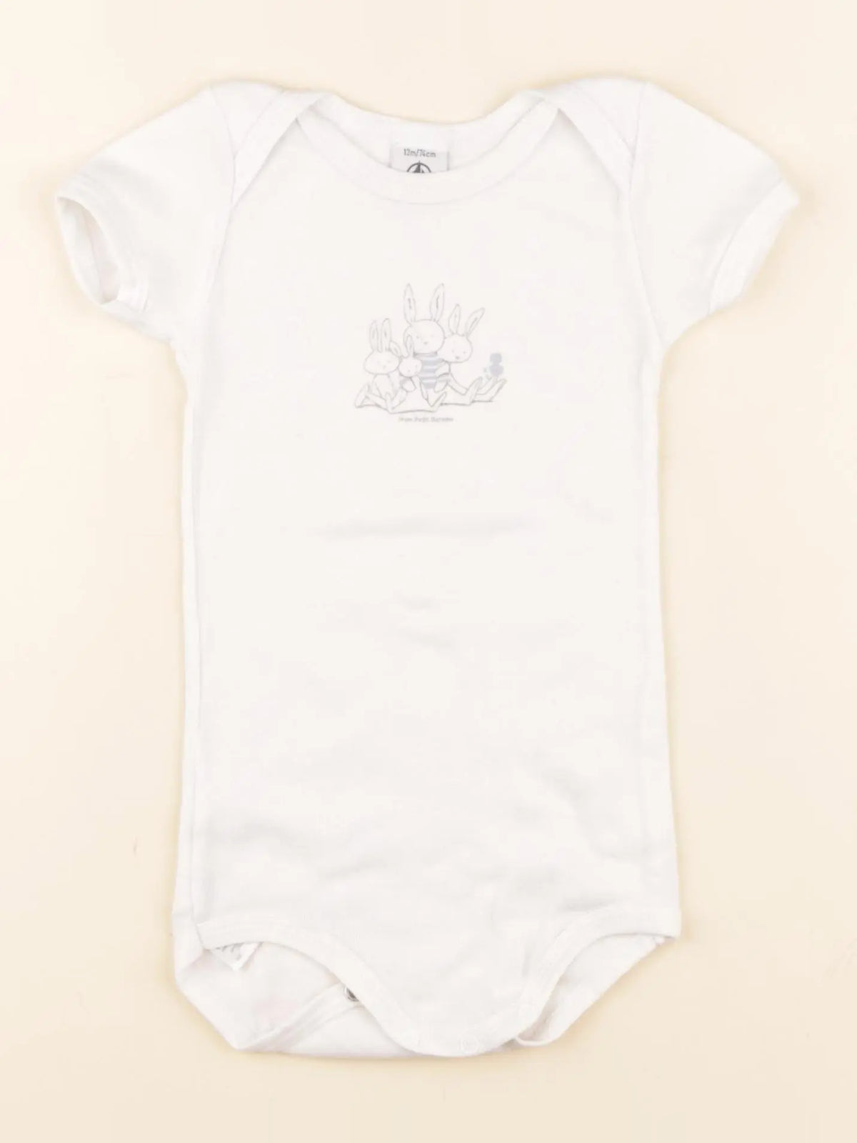 Petit Bateau - body beige - 12 mois