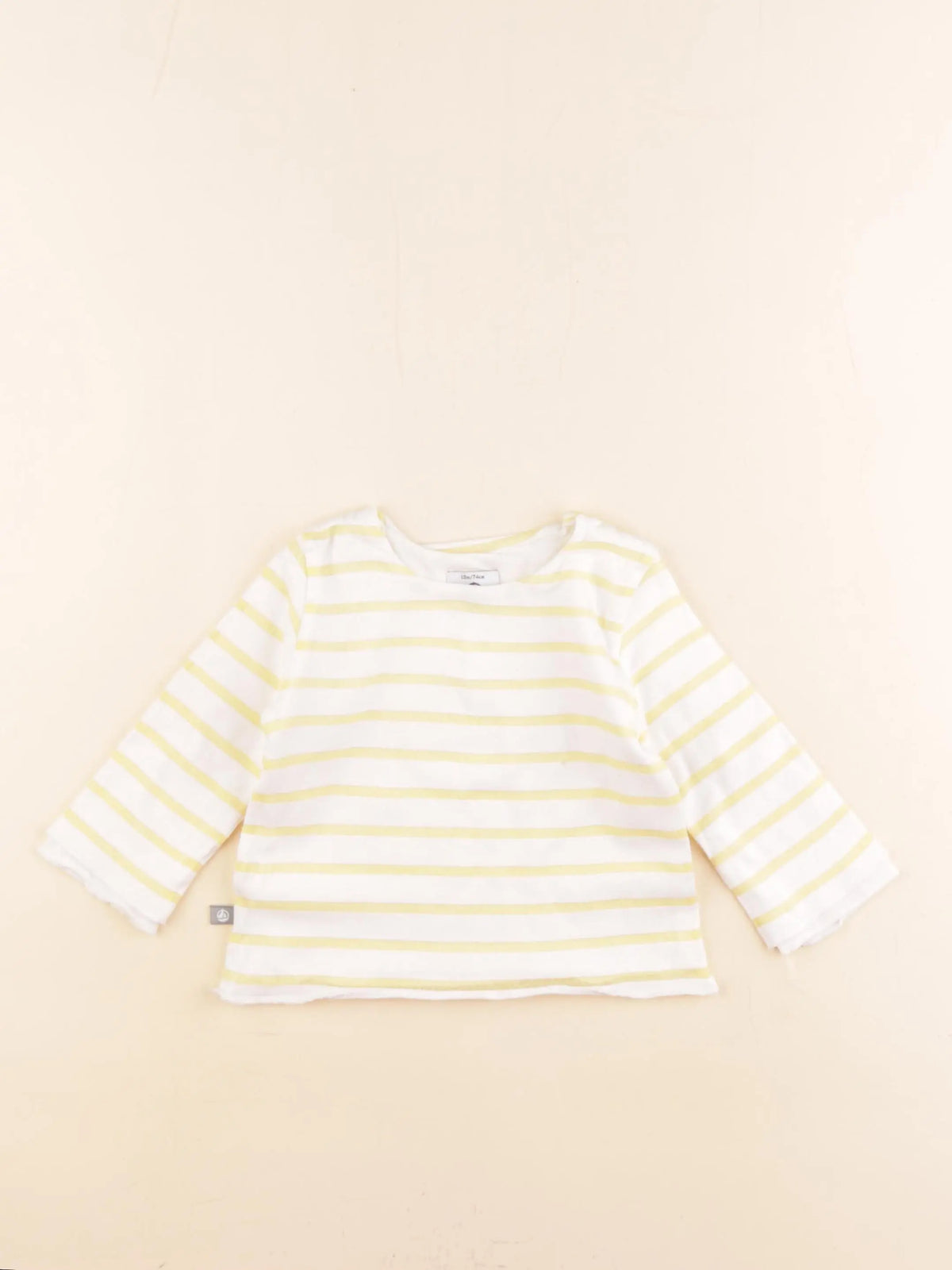 Petit Bateau - tee-shirt blanc, or - 12 mois