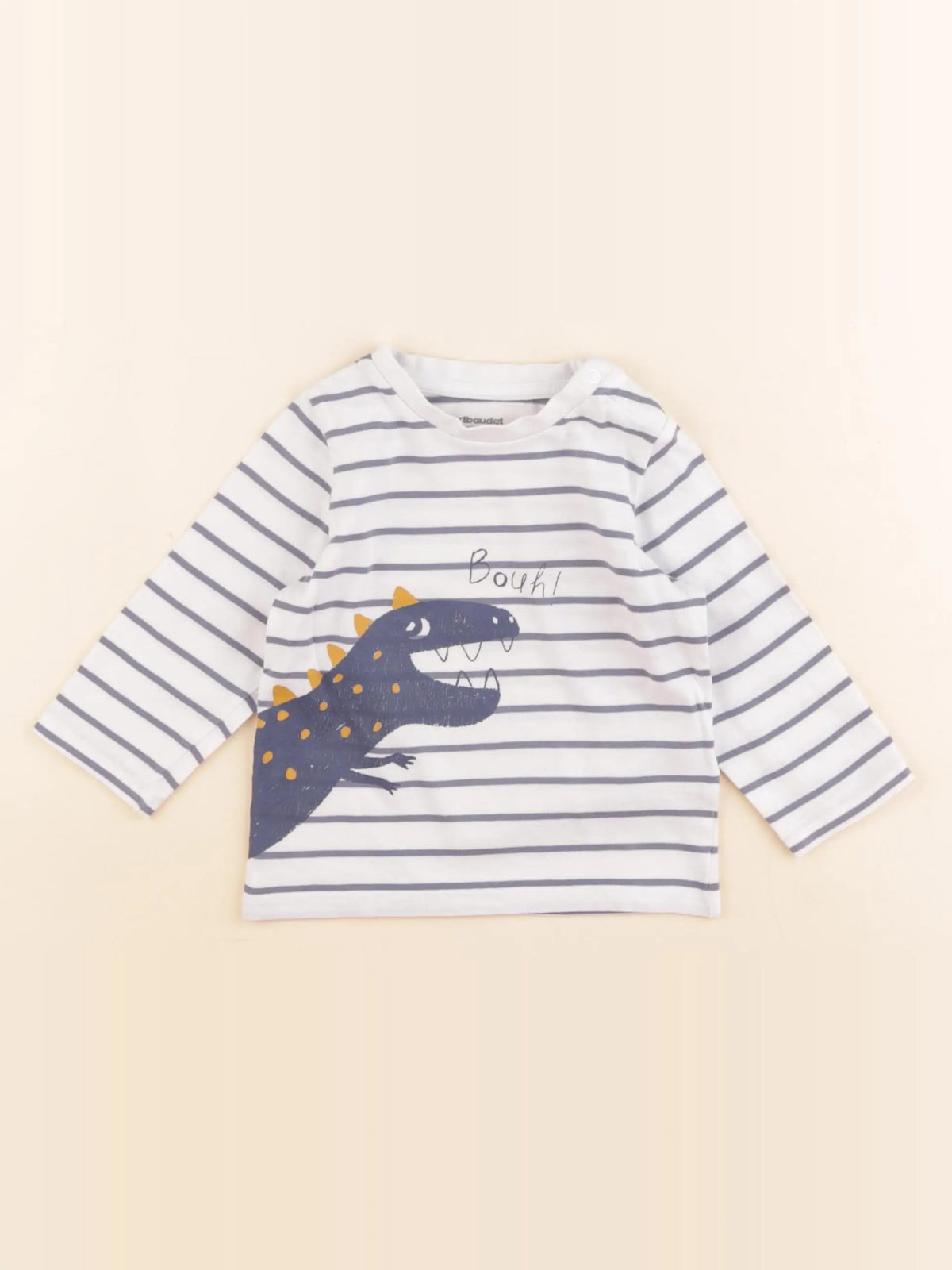 Vertbaudet - tee-shirt blanc, bleu - 9 mois