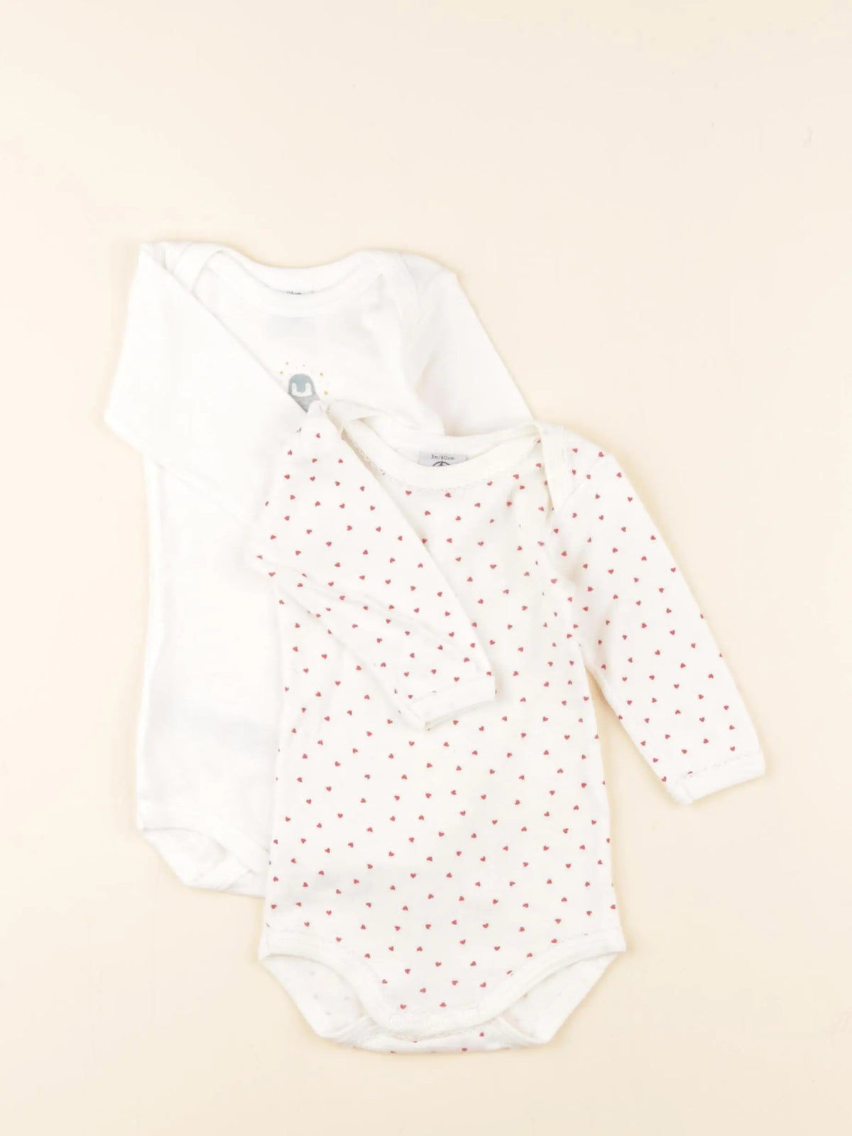 Petit Bateau - lot de 2 bodies en coton blanc - 3 mois