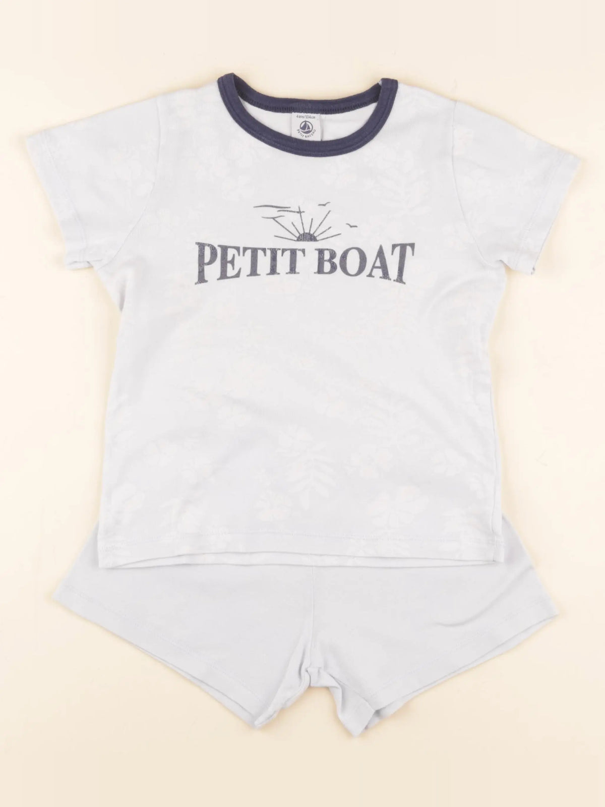 Petit Bateau - pyjama coton bleu - 4 ans