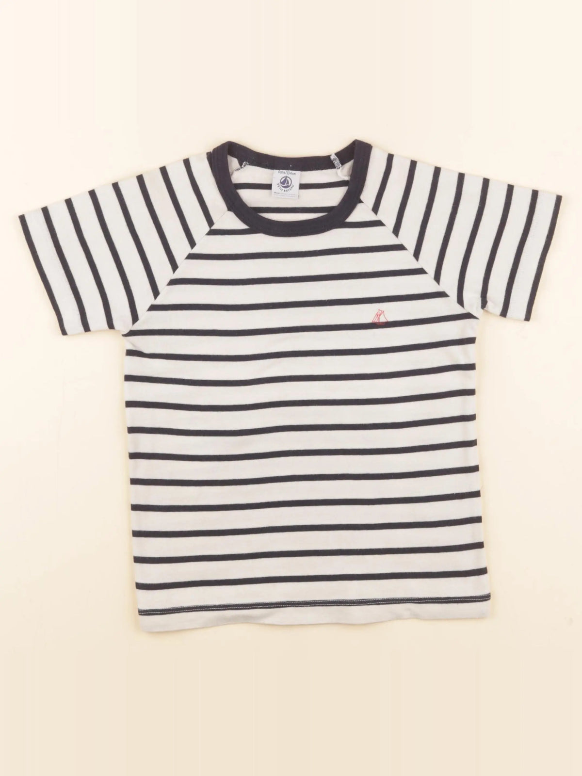 Petit Bateau - tee-shirt beige, bleu - 4 ans