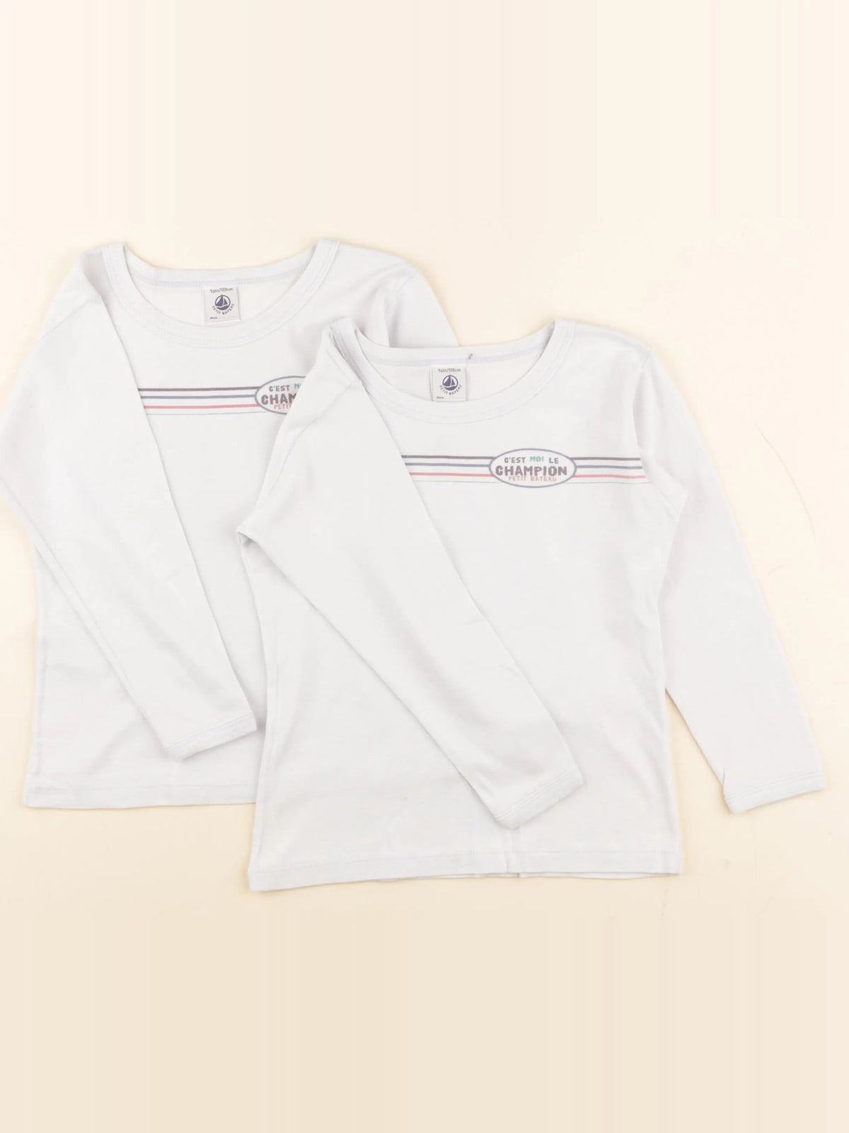 Petit Bateau - lot de 2 maillots de corps bleu - 5 ans