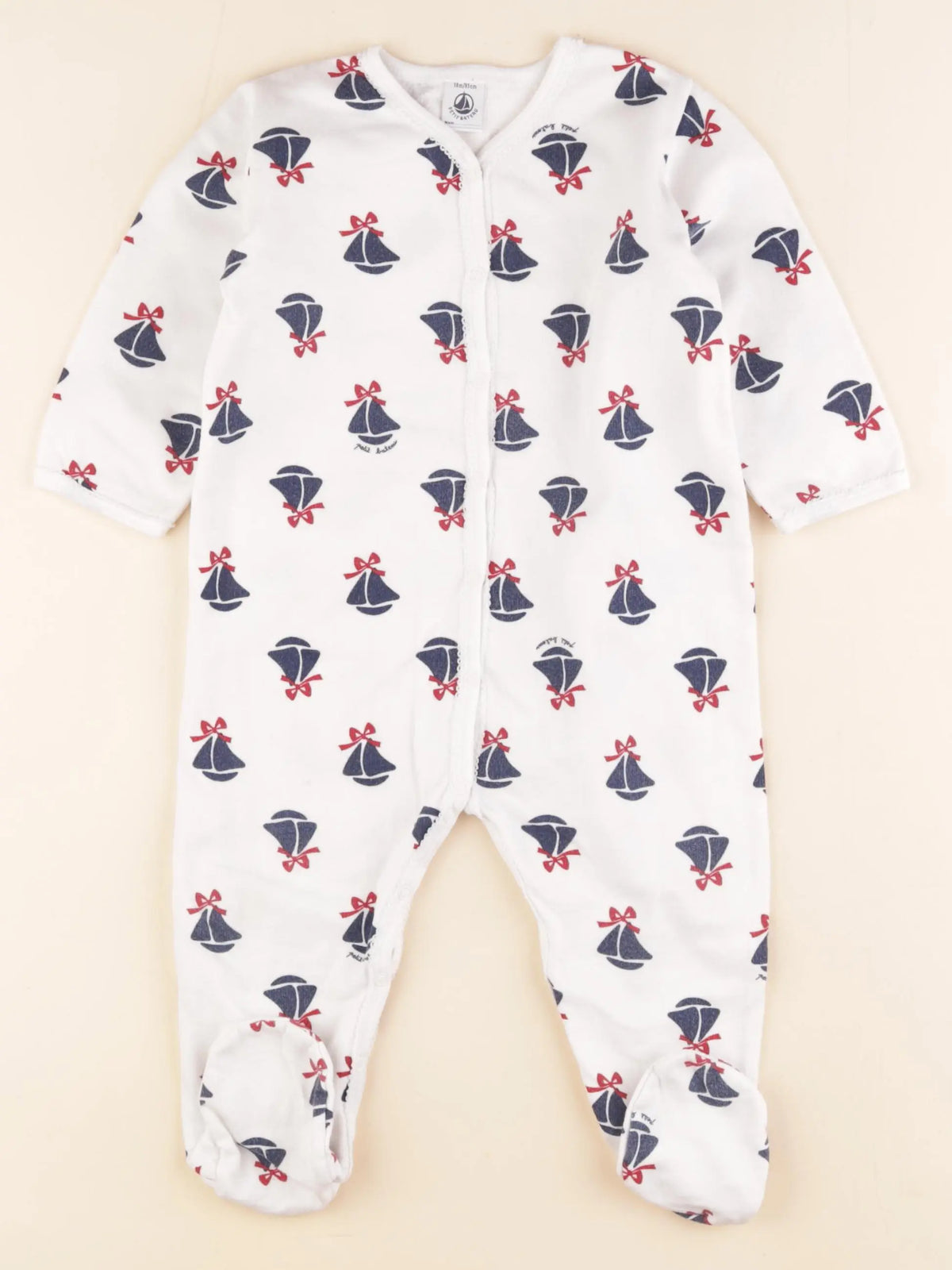 Petit Bateau - pyjama coton blanc - 18 mois