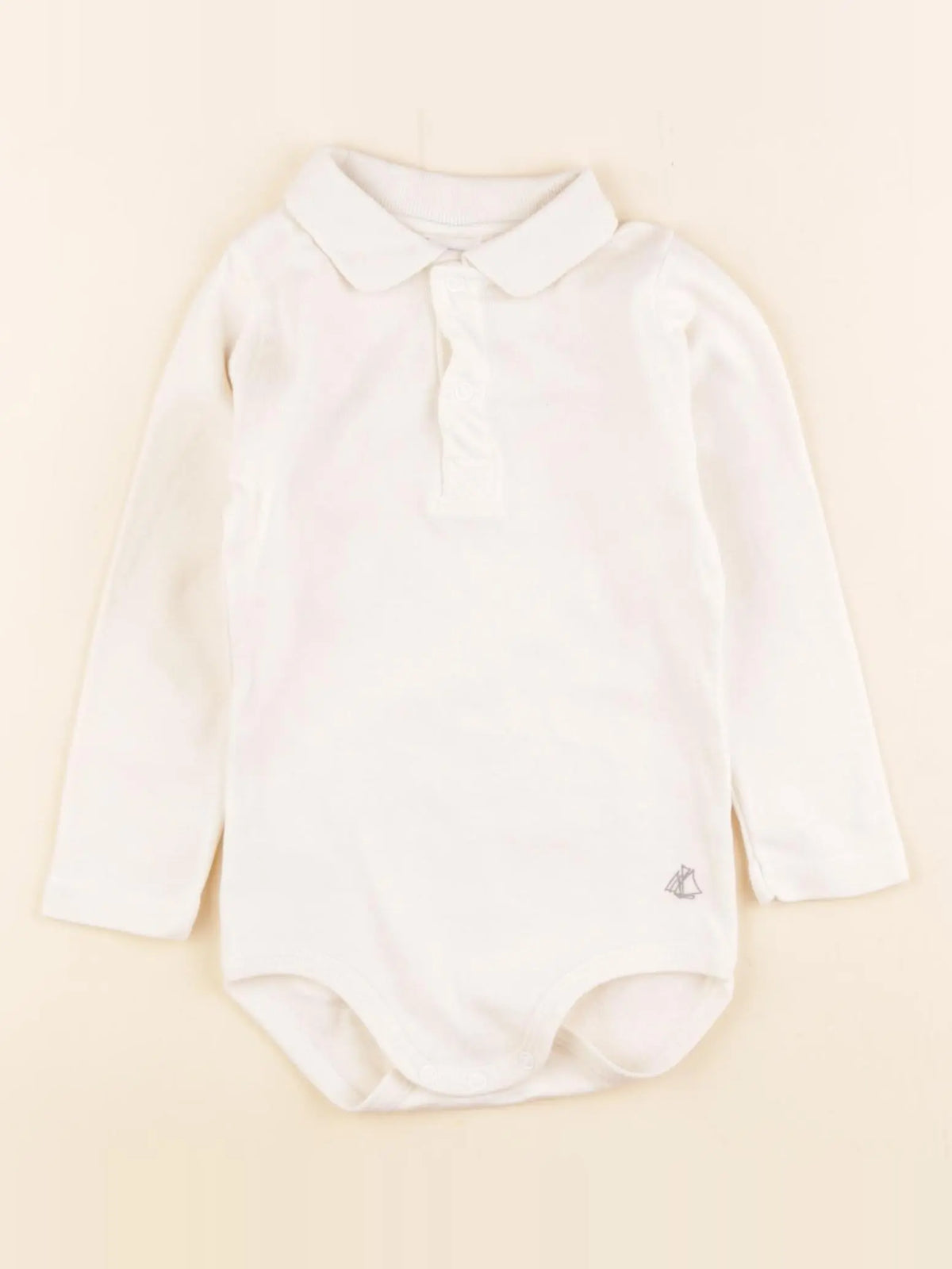 Petit Bateau - body à col beige - 18 mois