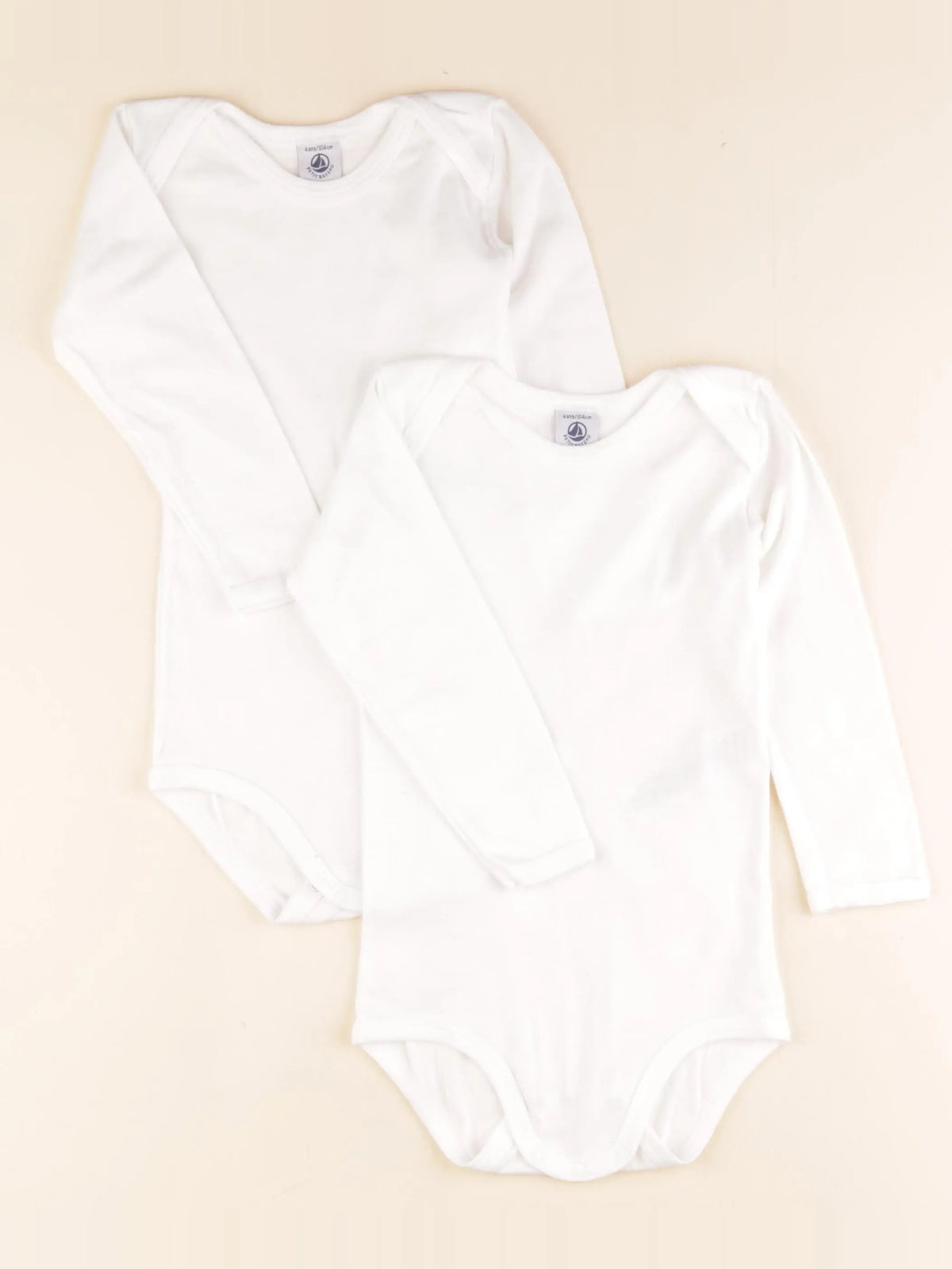 Petit Bateau - lot de 2 bodies en coton blanc - 4 ans