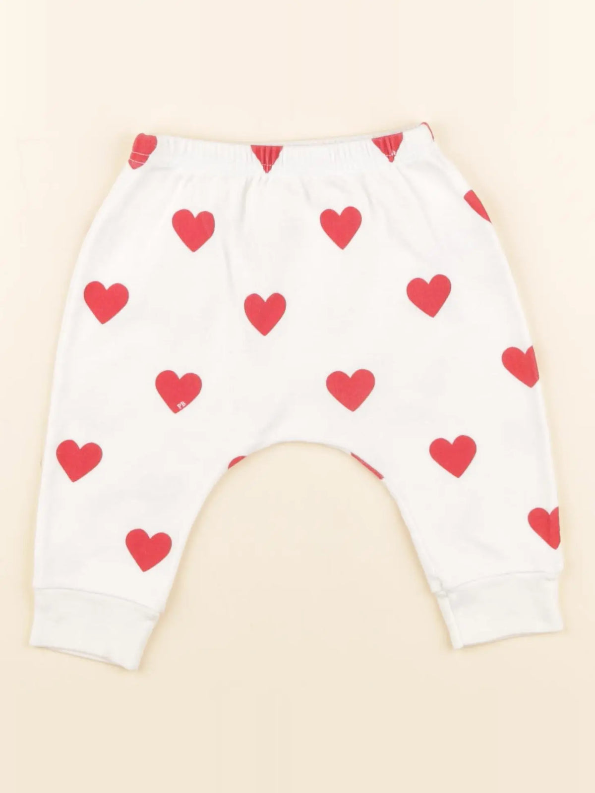 Petit Bateau - sarouel rouge, blanc - 6 mois