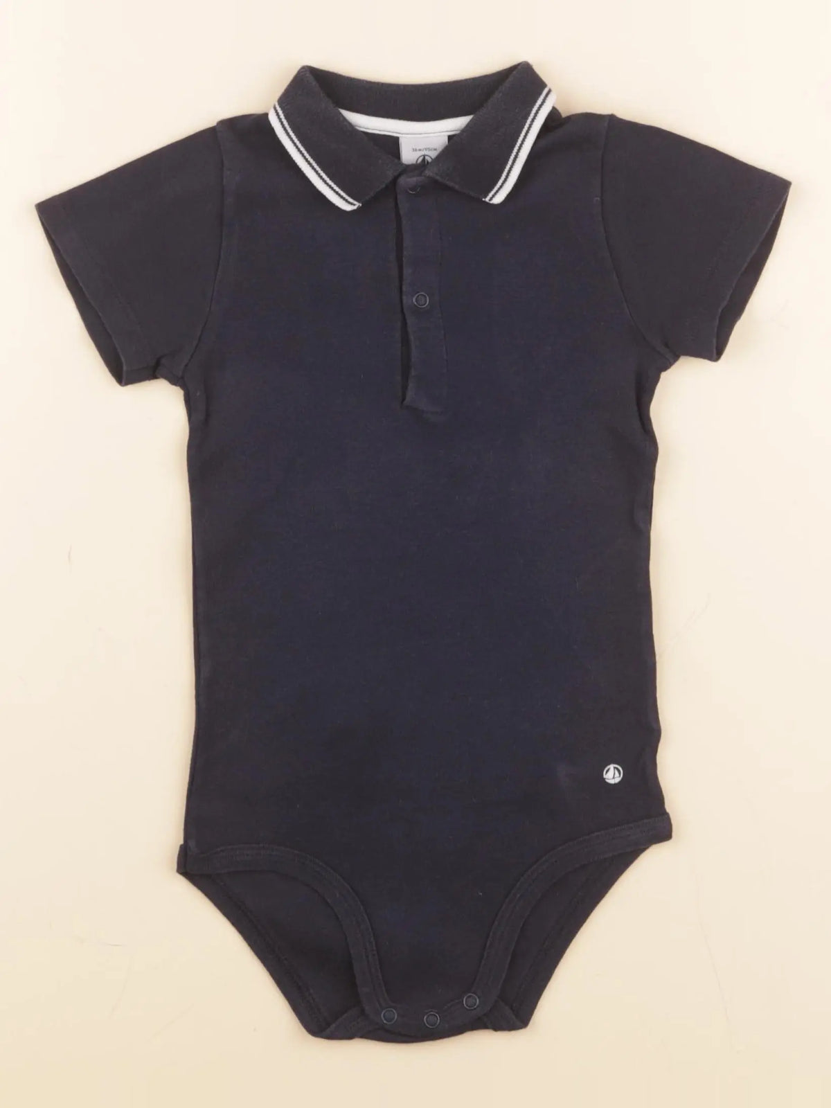 Petit Bateau - body à col bleu - 36 mois