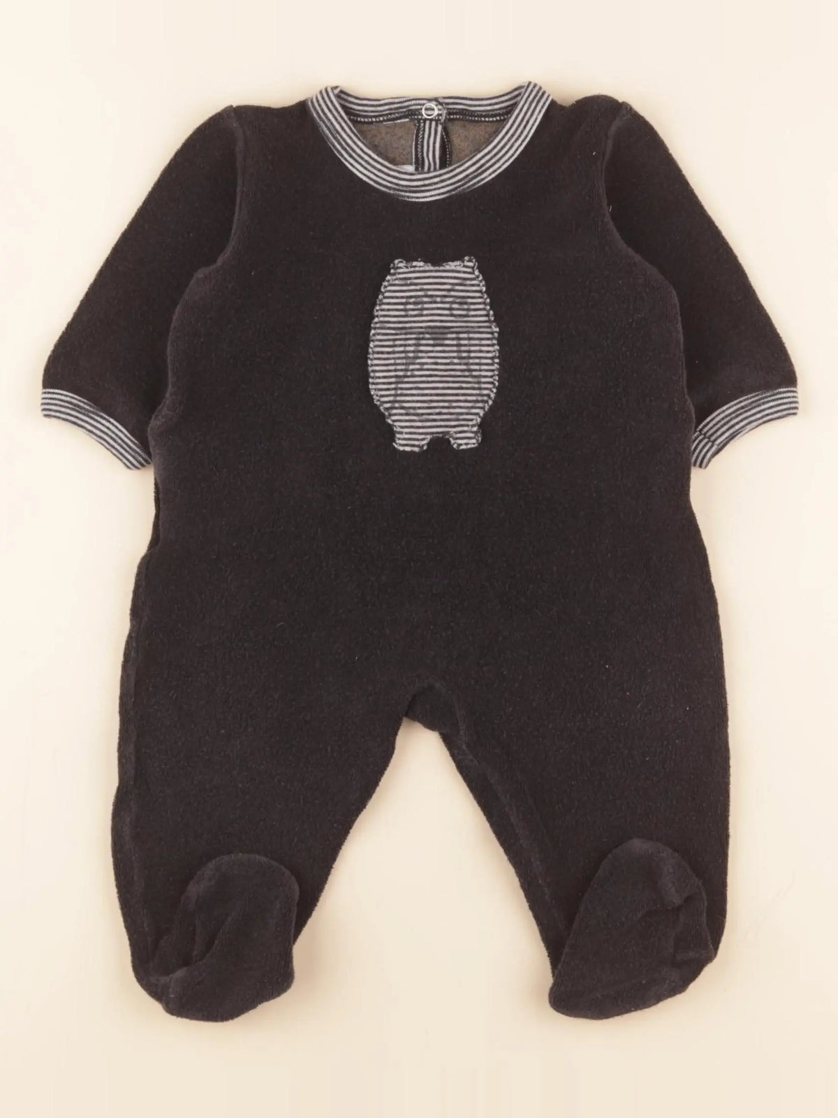 Petit Bateau - pyjama coton noir - 6 mois
