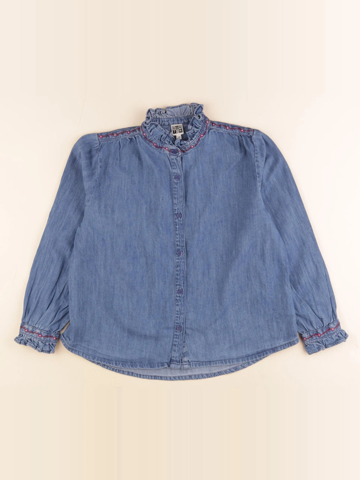 Bonton - blouse bleu - 10 ans