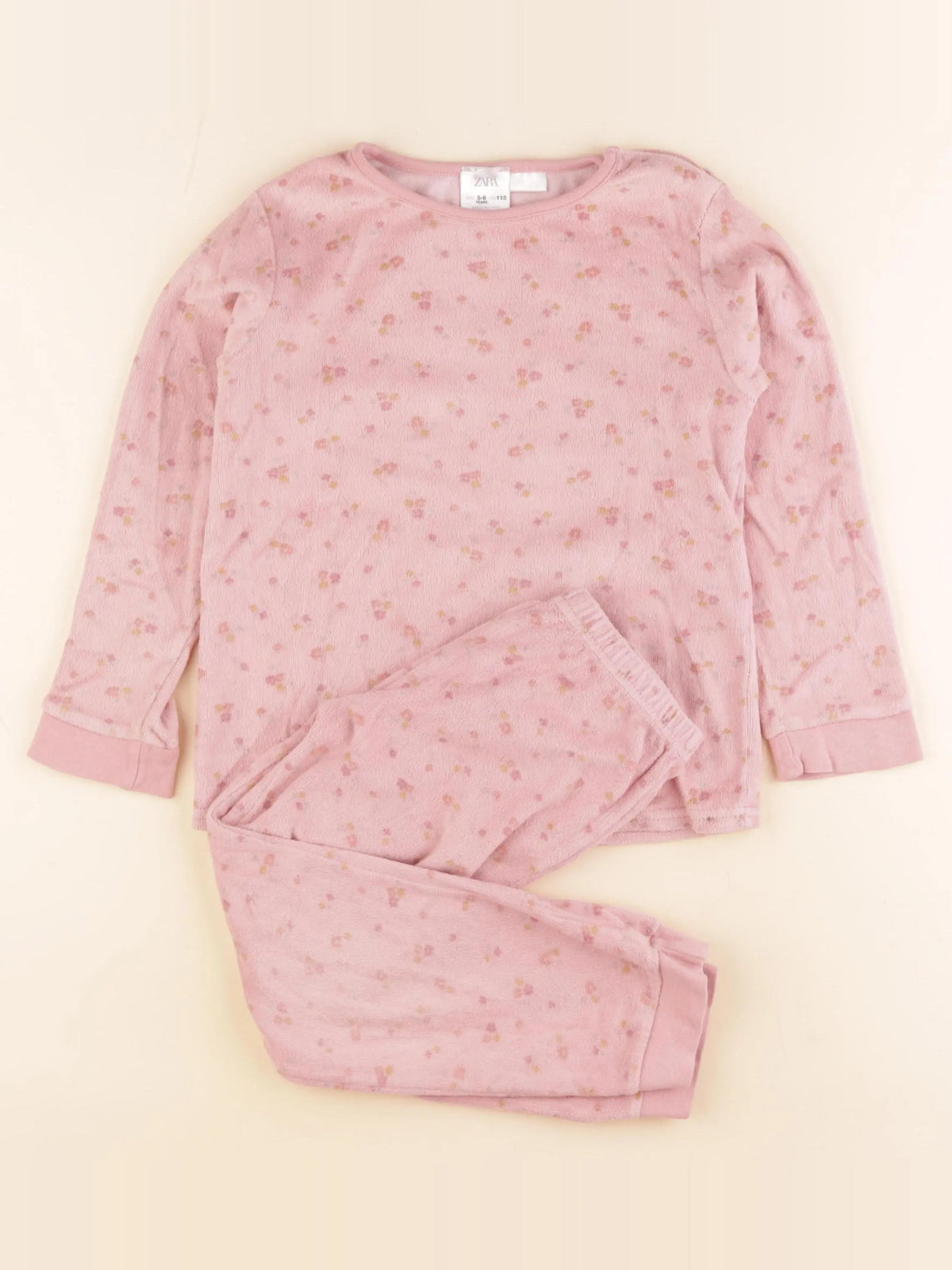 Zara - pyjama velours rose - 5/6 ans