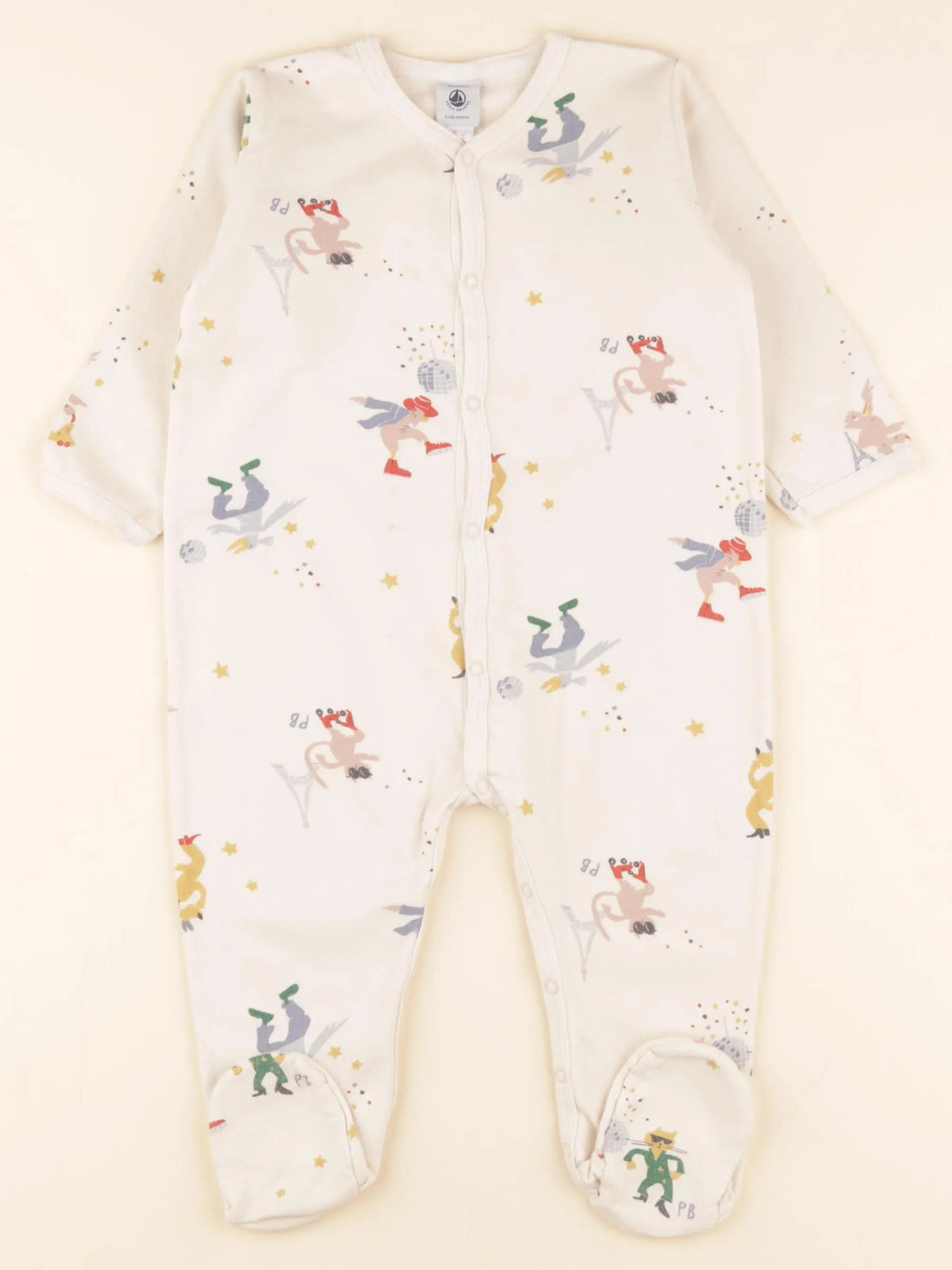 Petit Bateau - pyjama coton beige - 18 mois