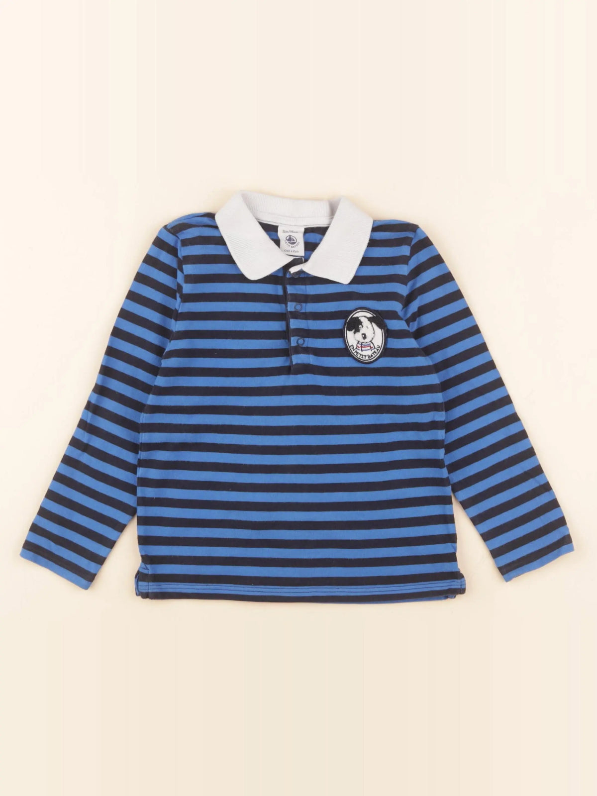 Petit Bateau - polo bleu - 36 mois
