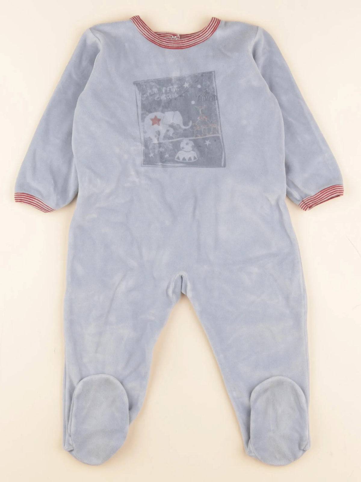 Petit Bateau - pyjama velours bleu - 24 mois