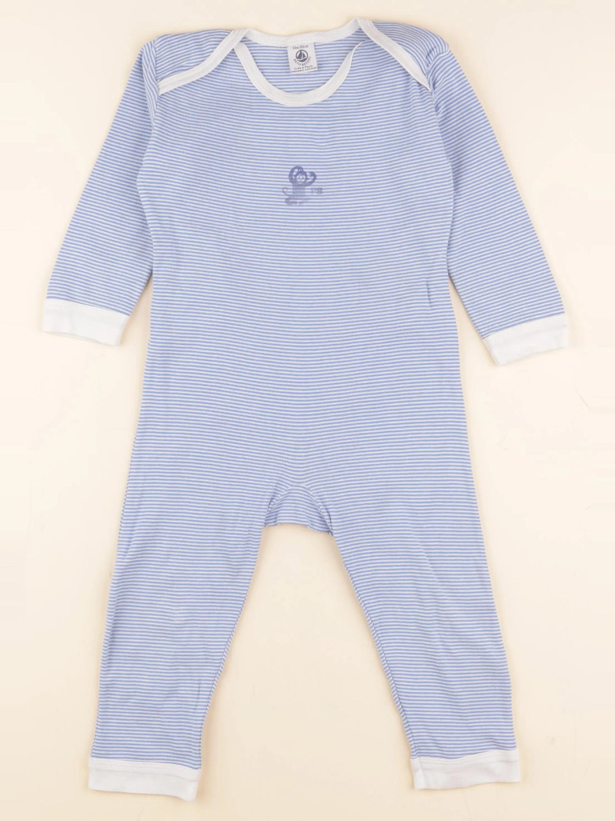 Petit Bateau - pyjama coton bleu - 24 mois