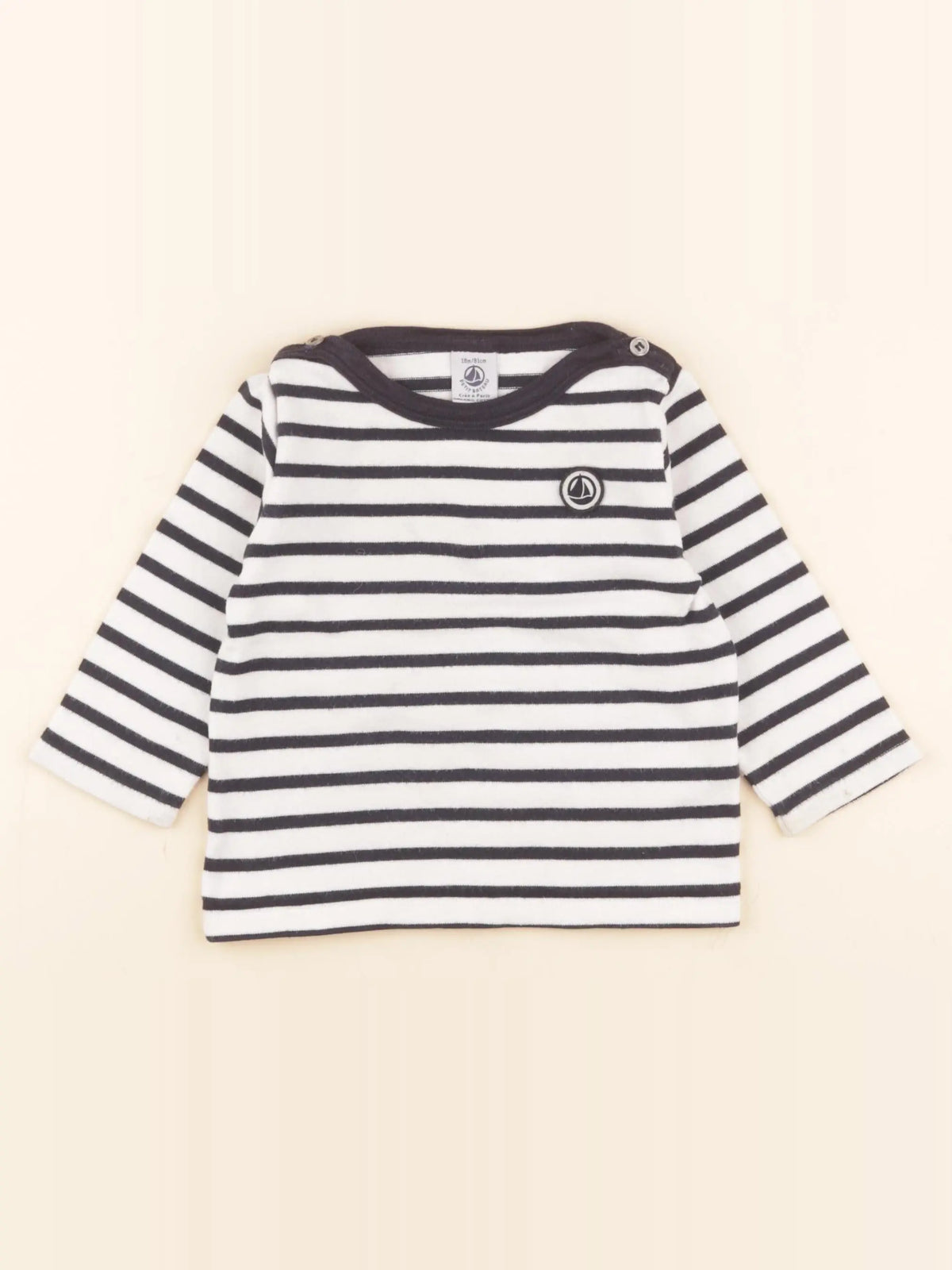 Petit Bateau - pull blanc - 18 mois