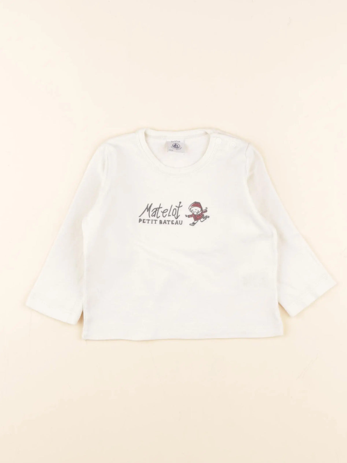 Petit Bateau - tee-shirt beige - 6 mois