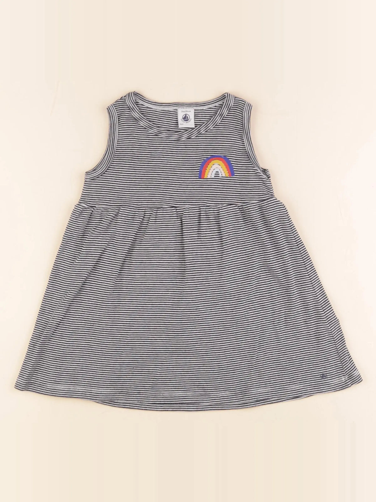 Petit Bateau - robe bleu - 24 mois