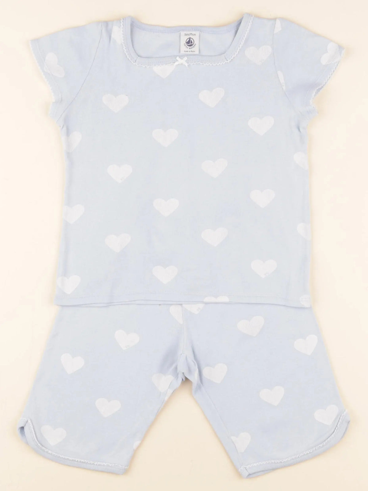 Petit Bateau - pyjama coton bleu, blanc - 3 ans
