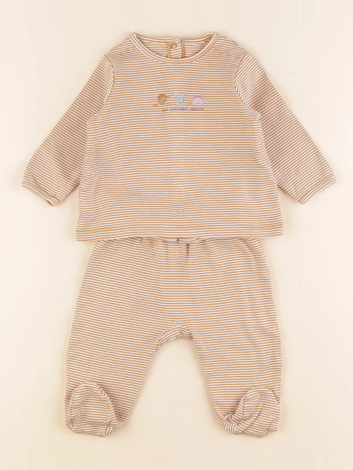 Vertbaudet - pyjama coton jaune - 6 mois