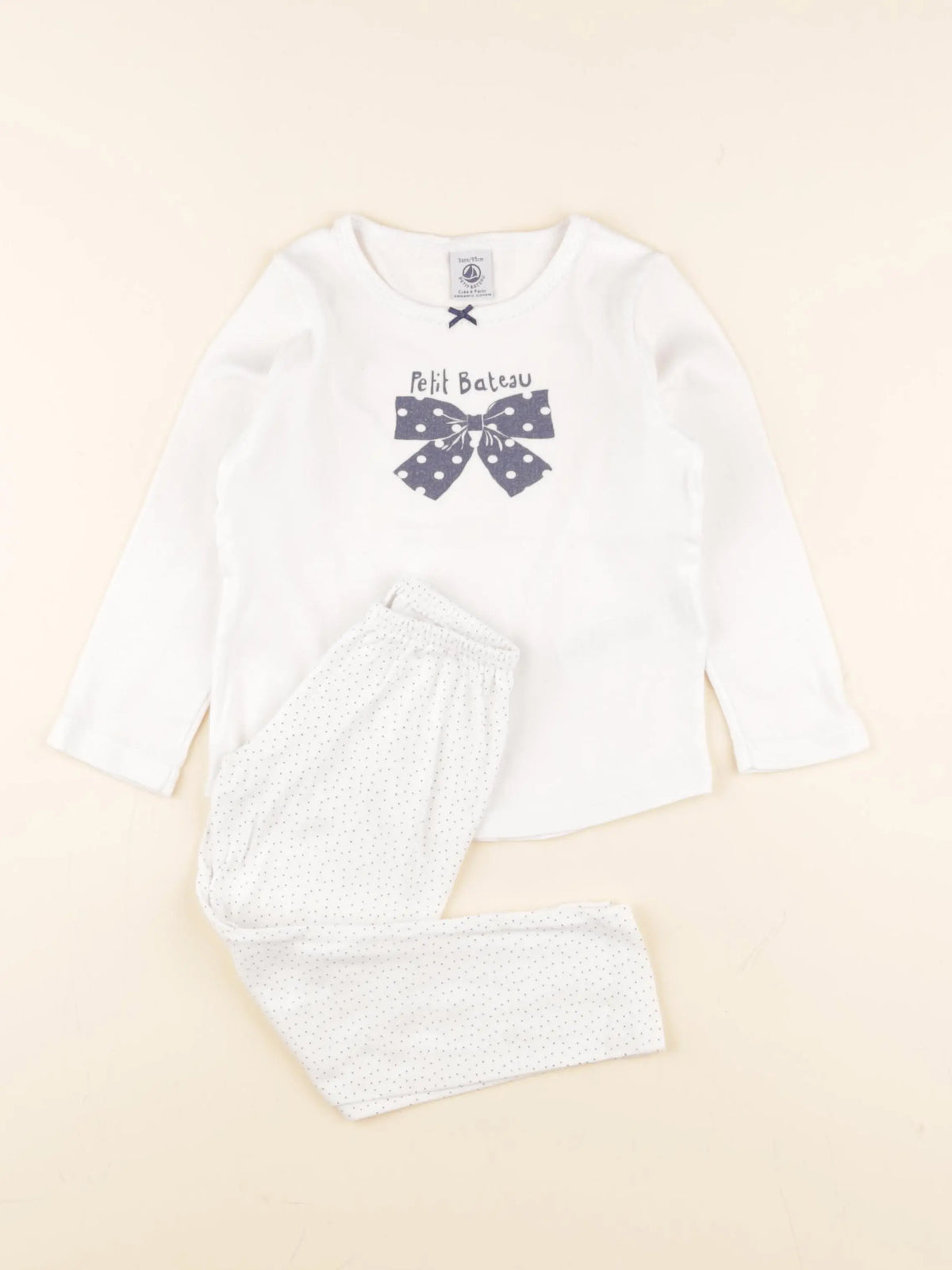 Petit Bateau - pyjama coton blanc - 3 ans