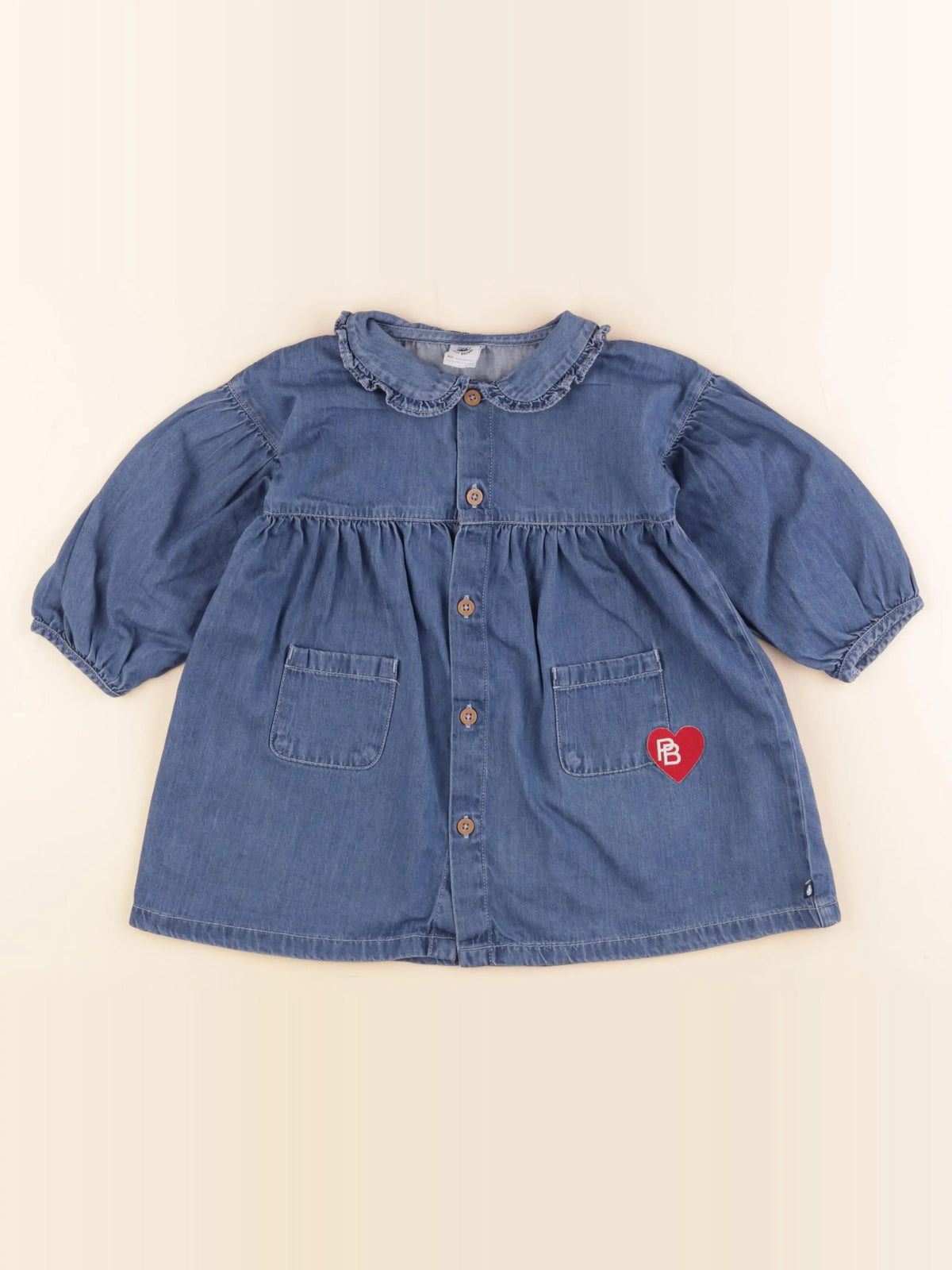 Petit Bateau - robe bleu - 24 mois