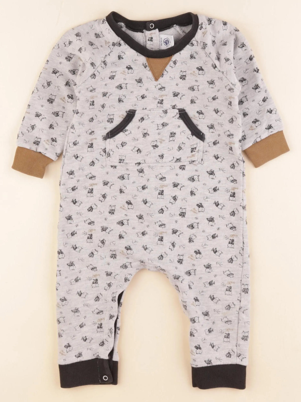 Petit Bateau - combinaison gris - 18 mois