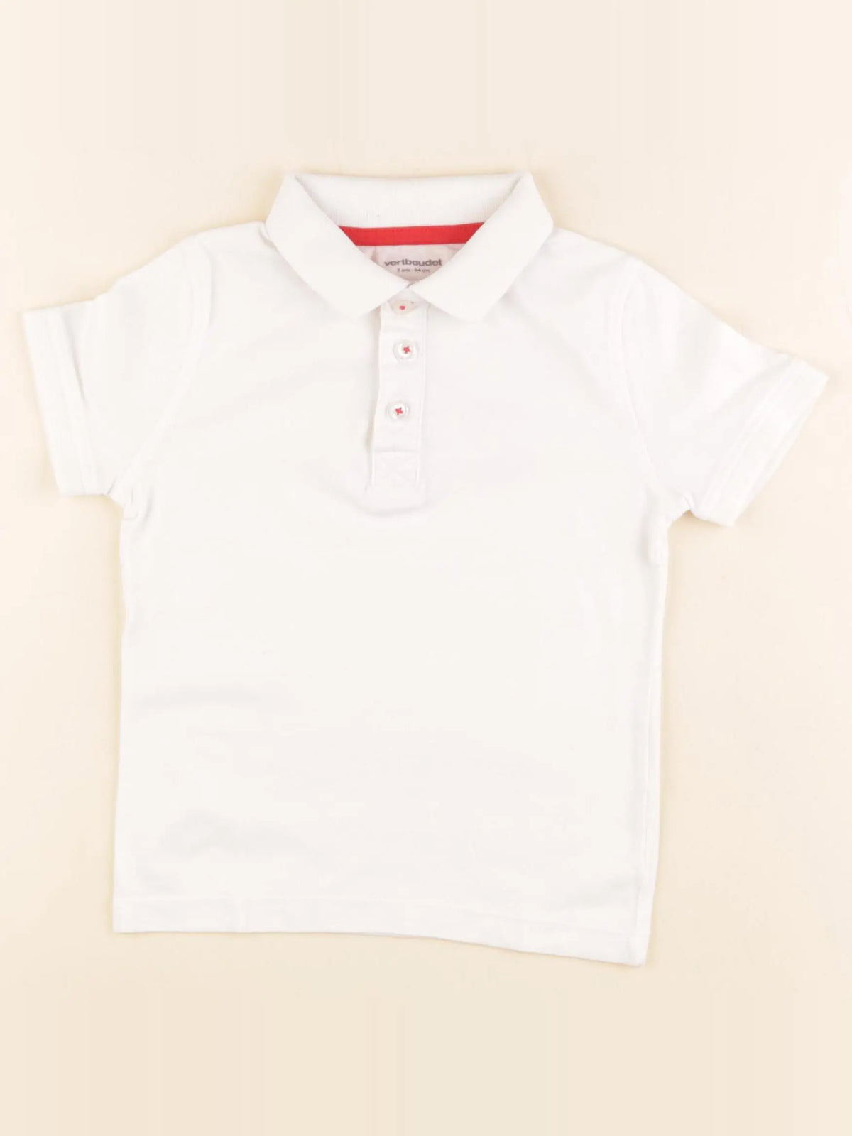 Vertbaudet - polo imprimé au dos blanc - 3 ans