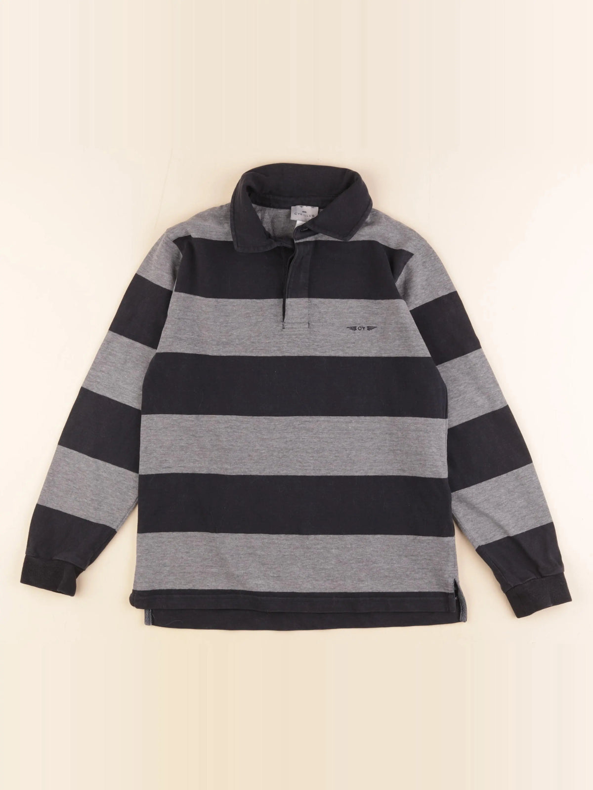 Cyrillus - polo imprimé au dos gris, noir - 10 ans