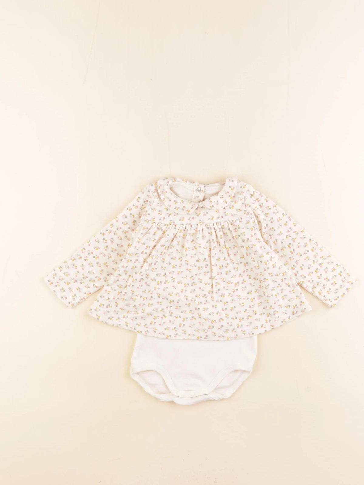 Petit Bateau - body robe multicolore - 12 mois