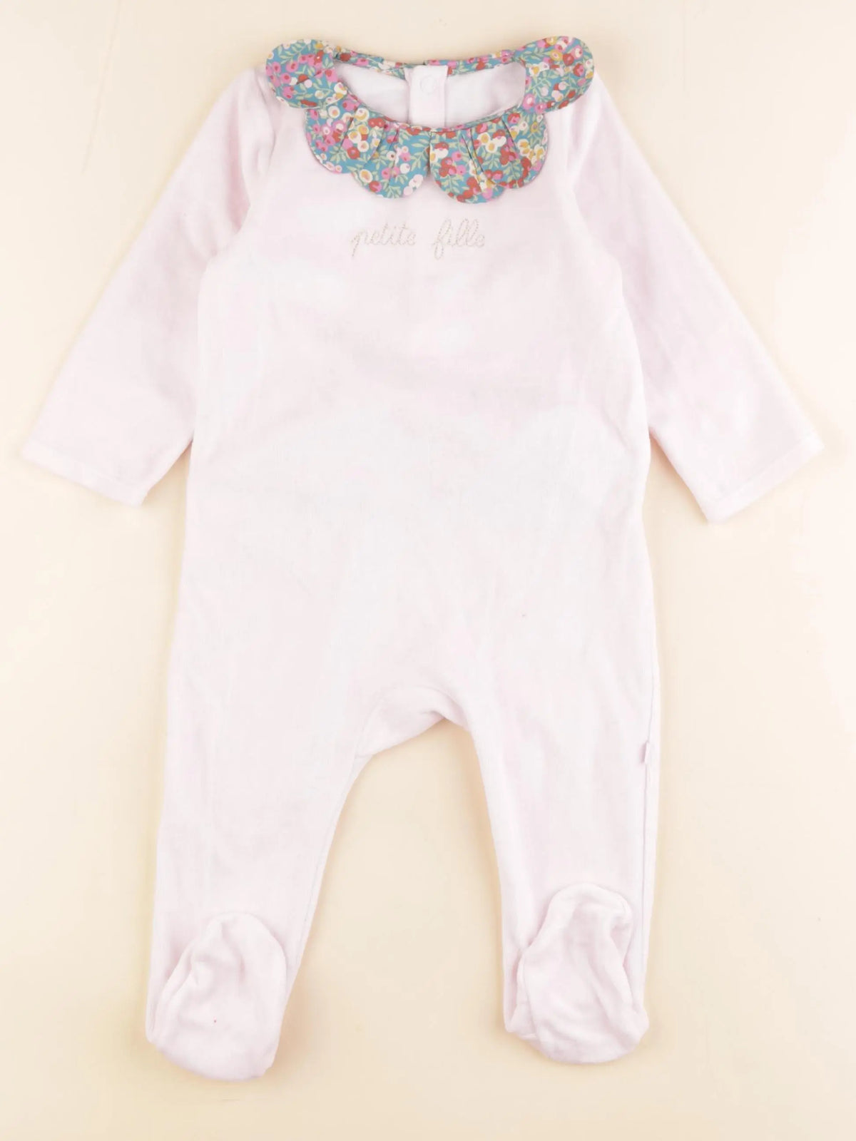 Jacadi - pyjama liberty velours rose - 12 mois