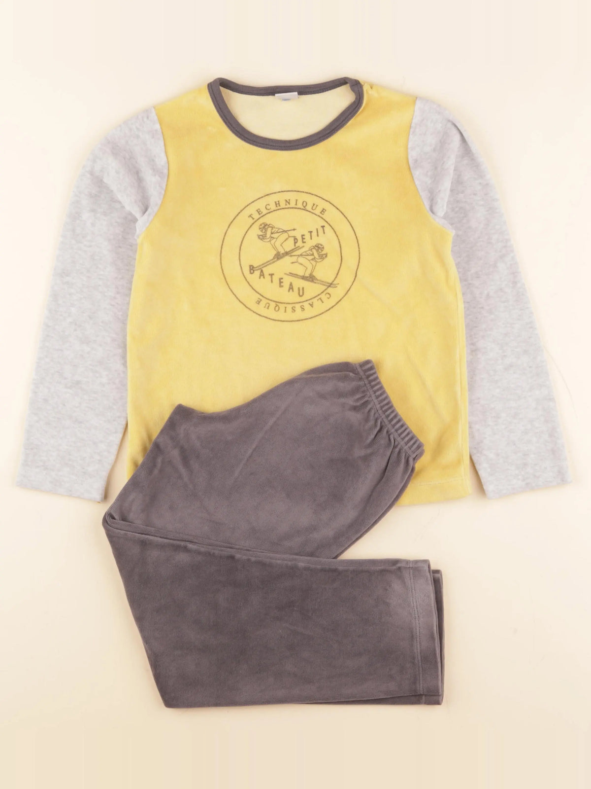 Petit Bateau - pyjama velours multicolore - 8 ans