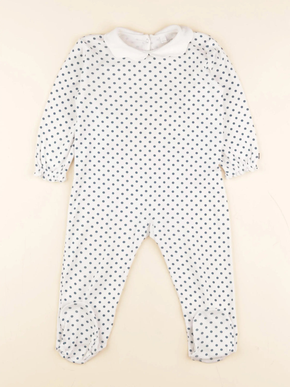 Petit Bateau - pyjama coton blanc, bleu - 36 mois