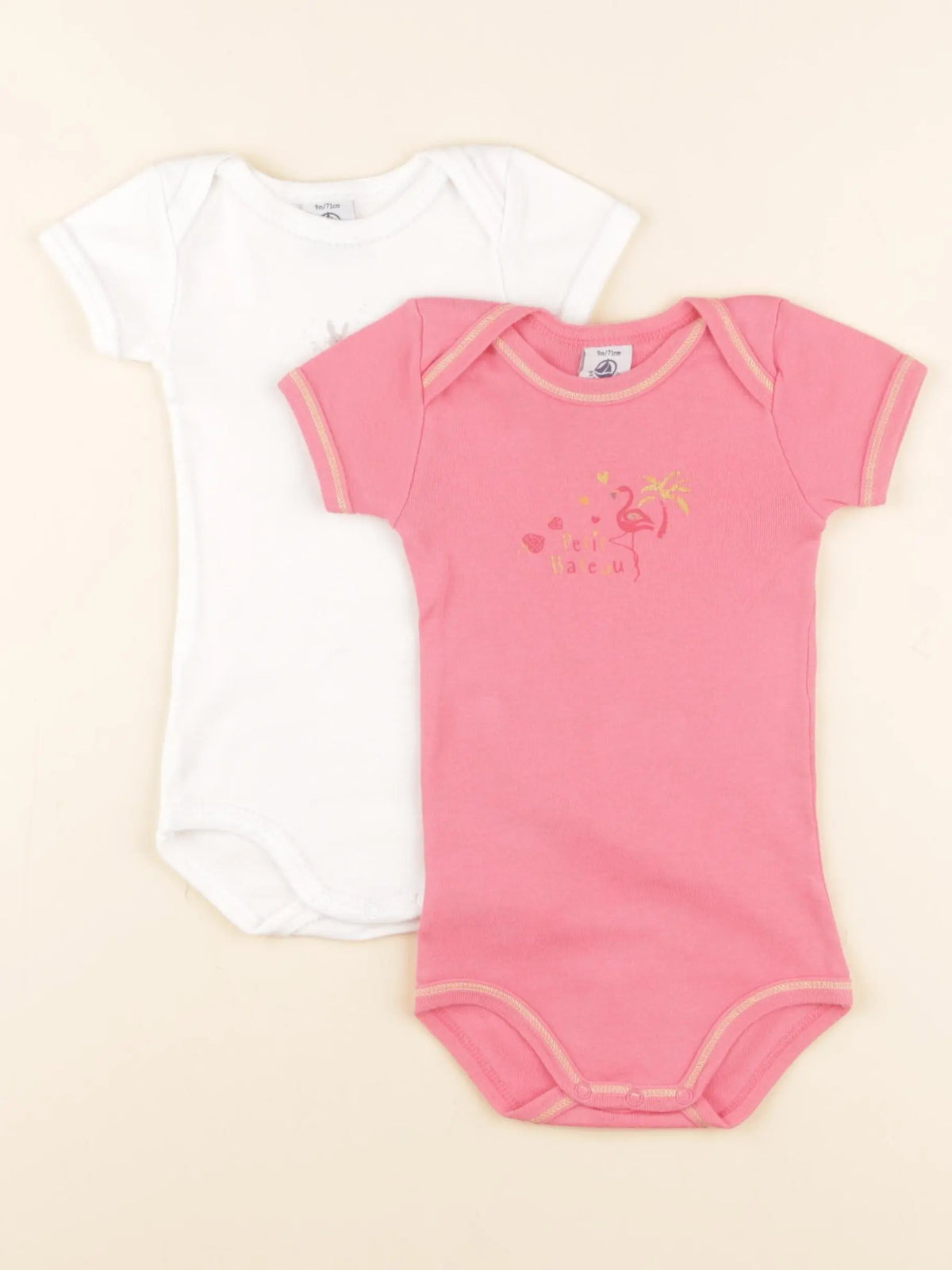 Petit Bateau - lot de 2 bodies en coton multicolore - 9 mois