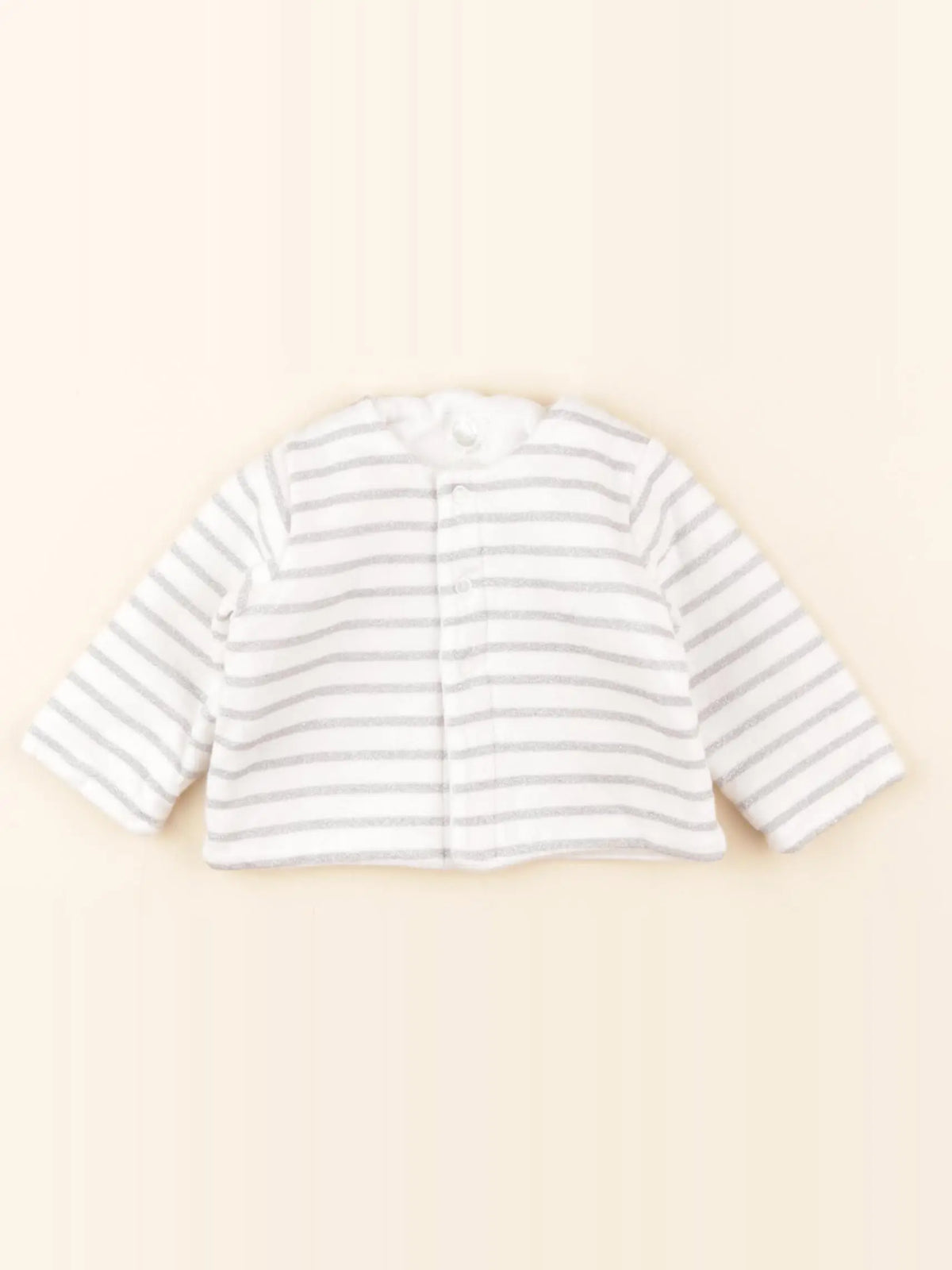 Petit Bateau - sweat blanc, argent - 1 mois