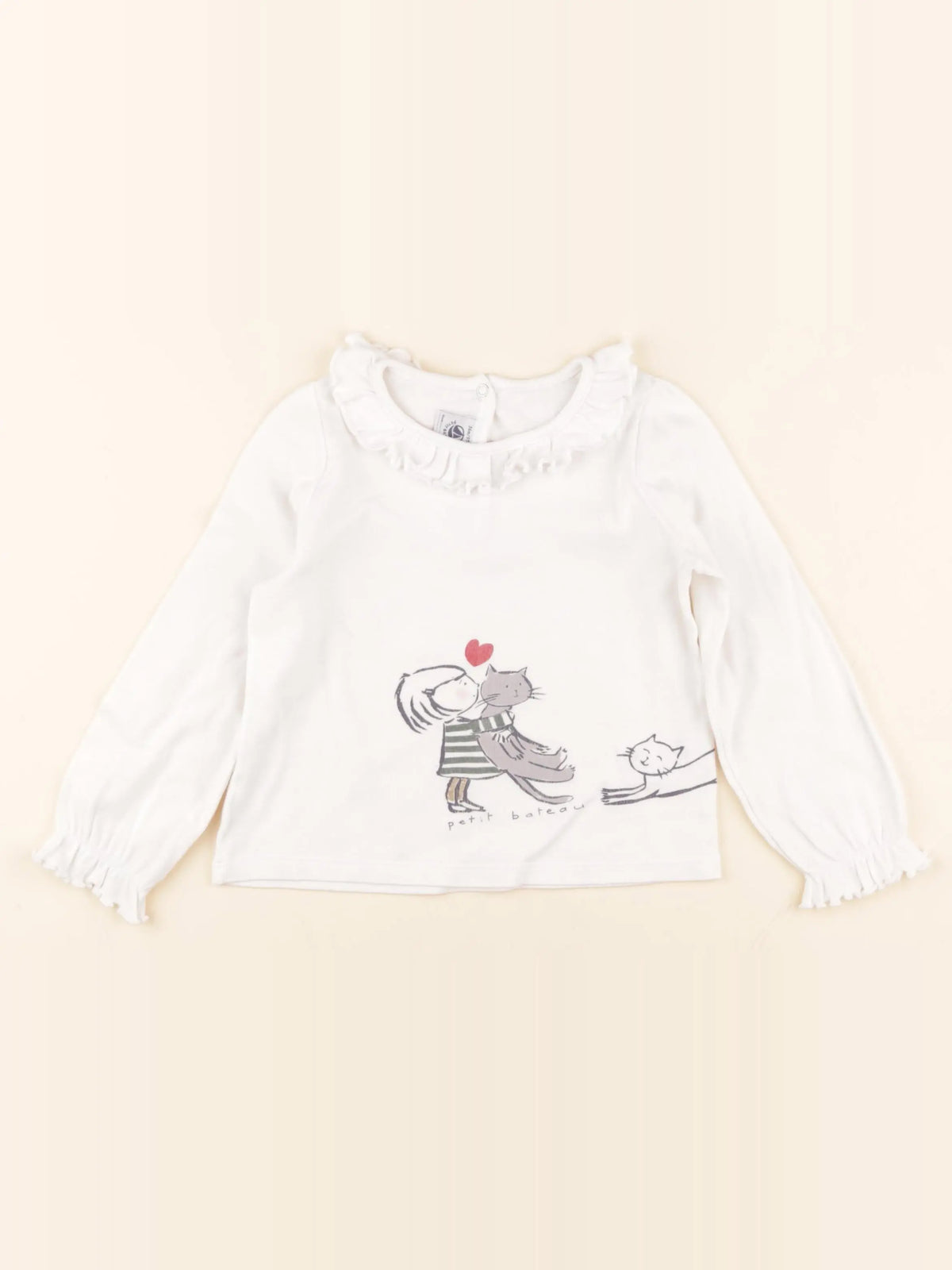 Petit Bateau - tee-shirt blanc - 36 mois