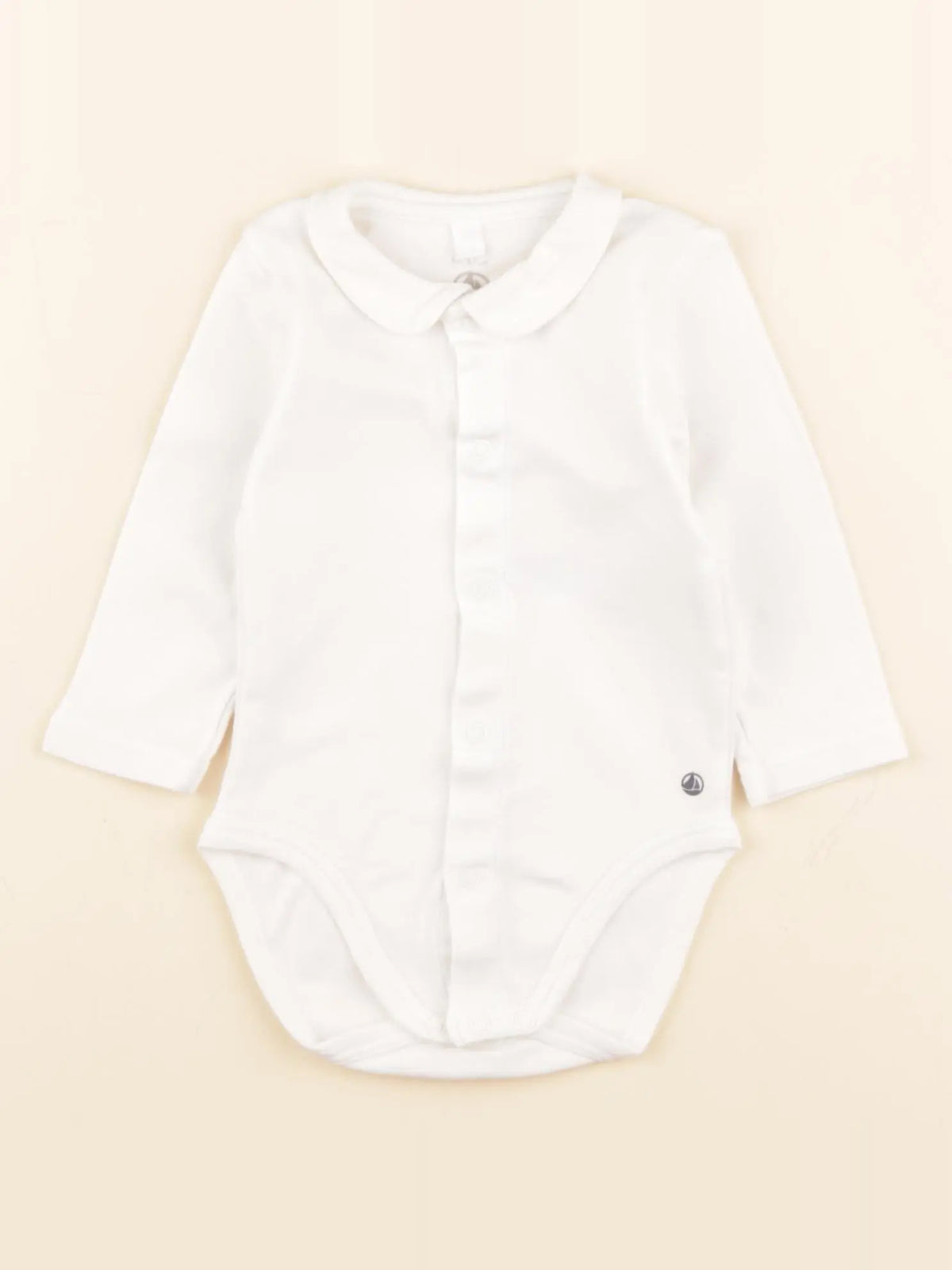 Petit Bateau - body à col blanc - 6 mois